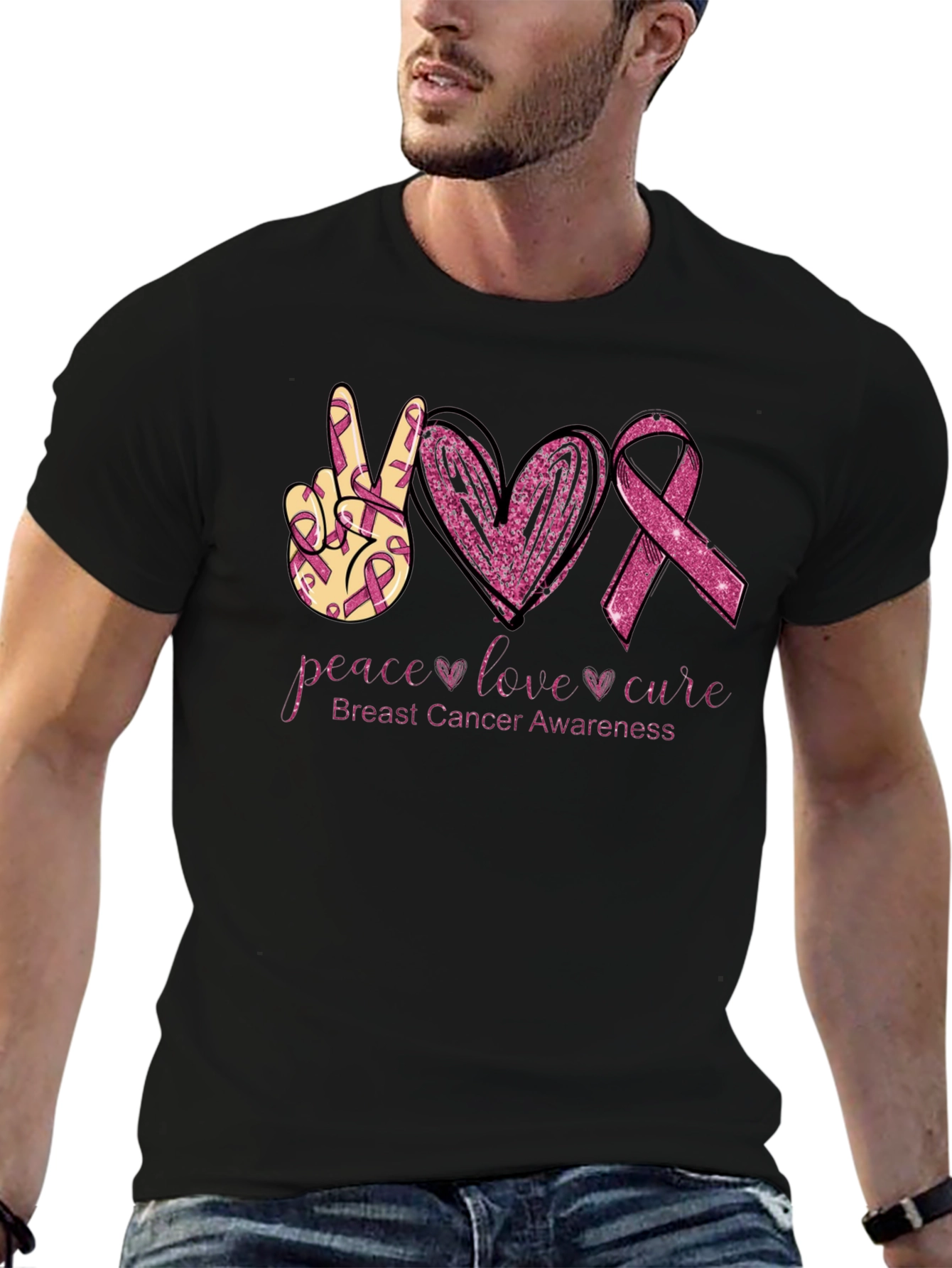 Breast Cancer Awareness Tee - Peace Love Cure