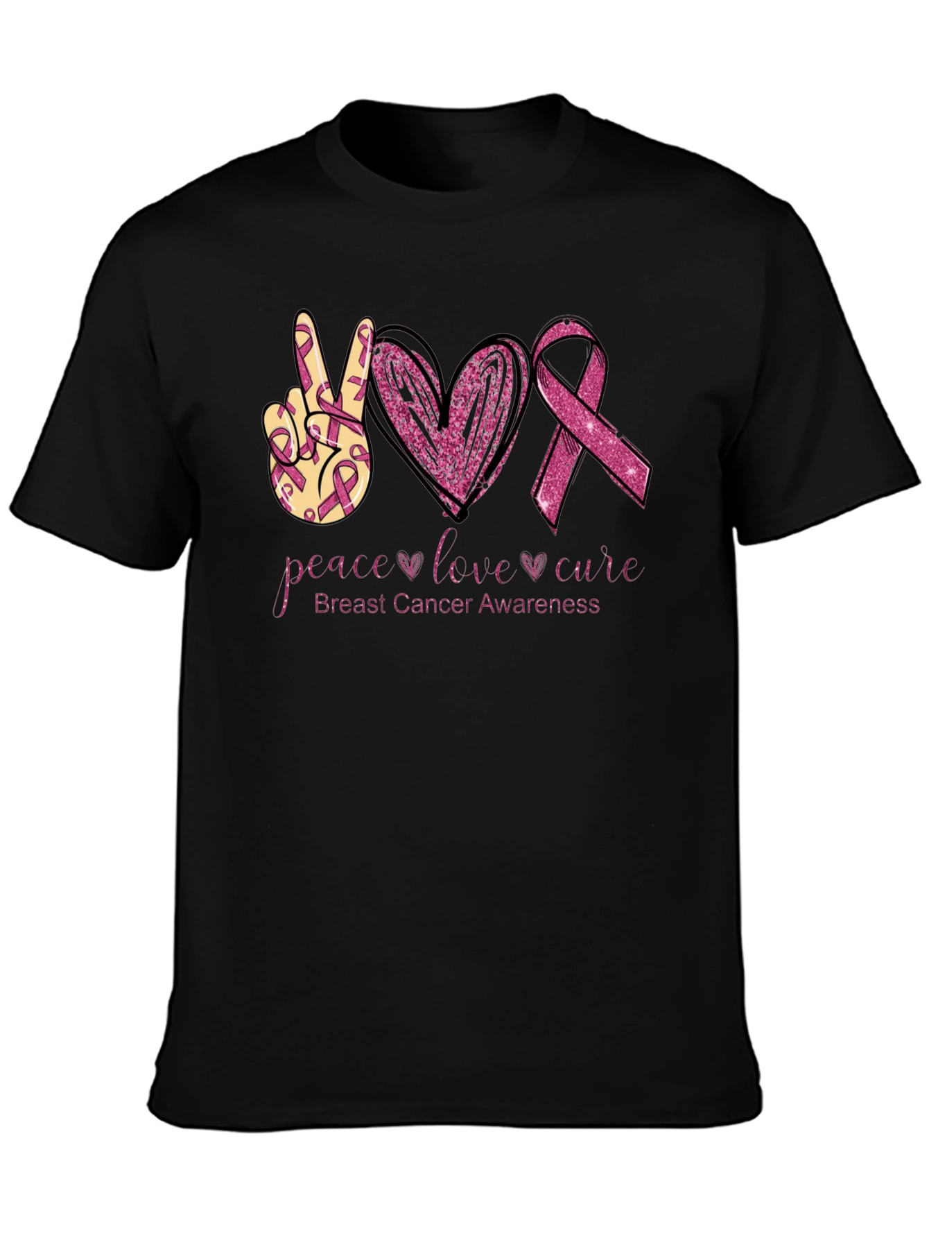 Breast Cancer Awareness Tee - Peace Love Cure