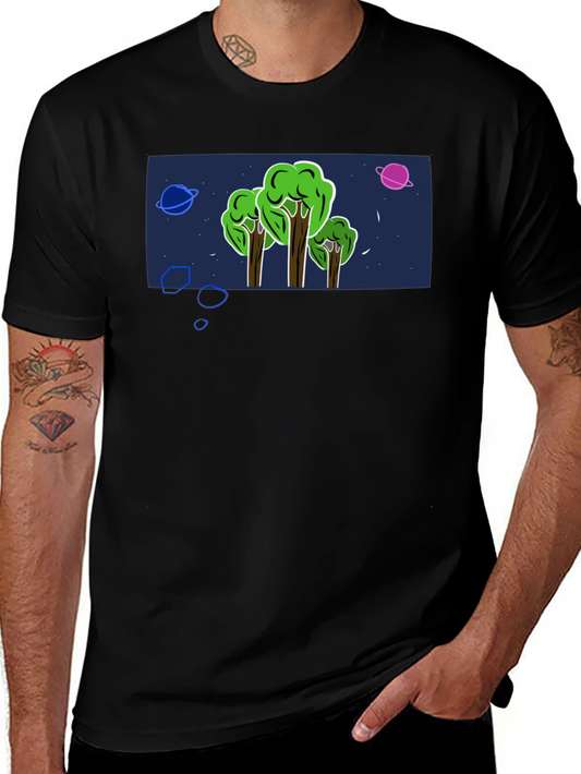 Cosmic Forest Graphic Tee - Mens Black T-Shirt