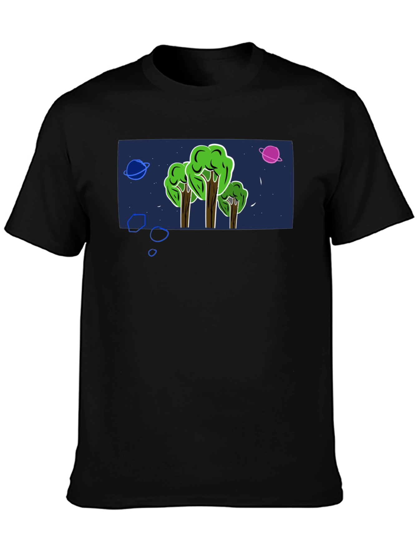 Cosmic Forest Graphic Tee - Mens Black T-Shirt