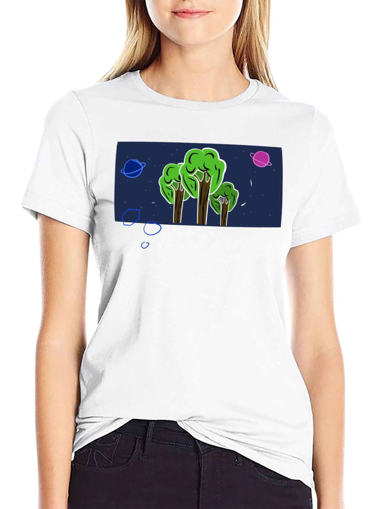 Cosmic Forest Graphic Tee - Mens Black T-Shirt
