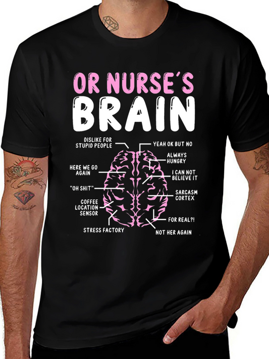 Funny Nurse Brain T-Shirt - Medical Humor