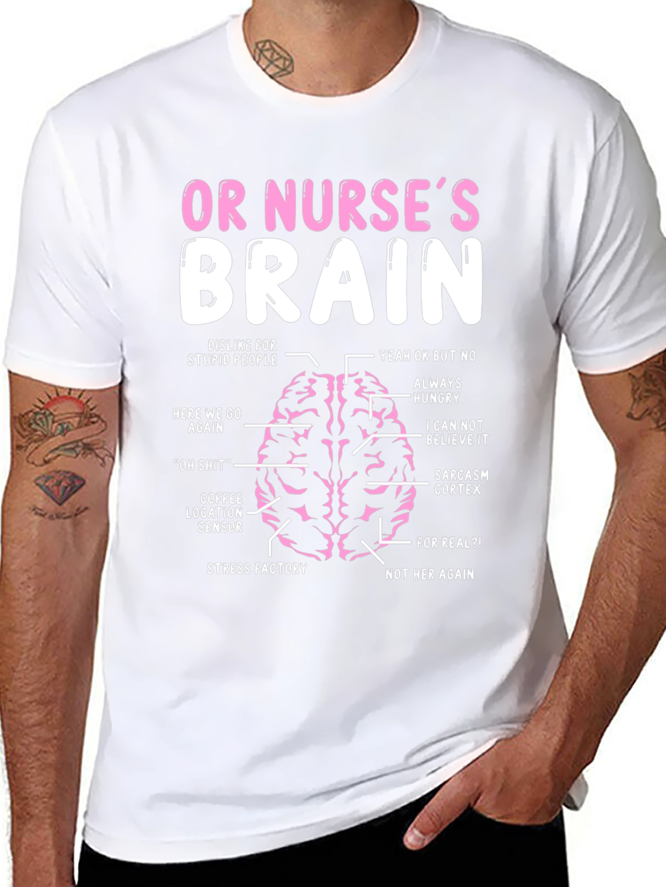 Funny Nurse Brain T-Shirt - Medical Humor