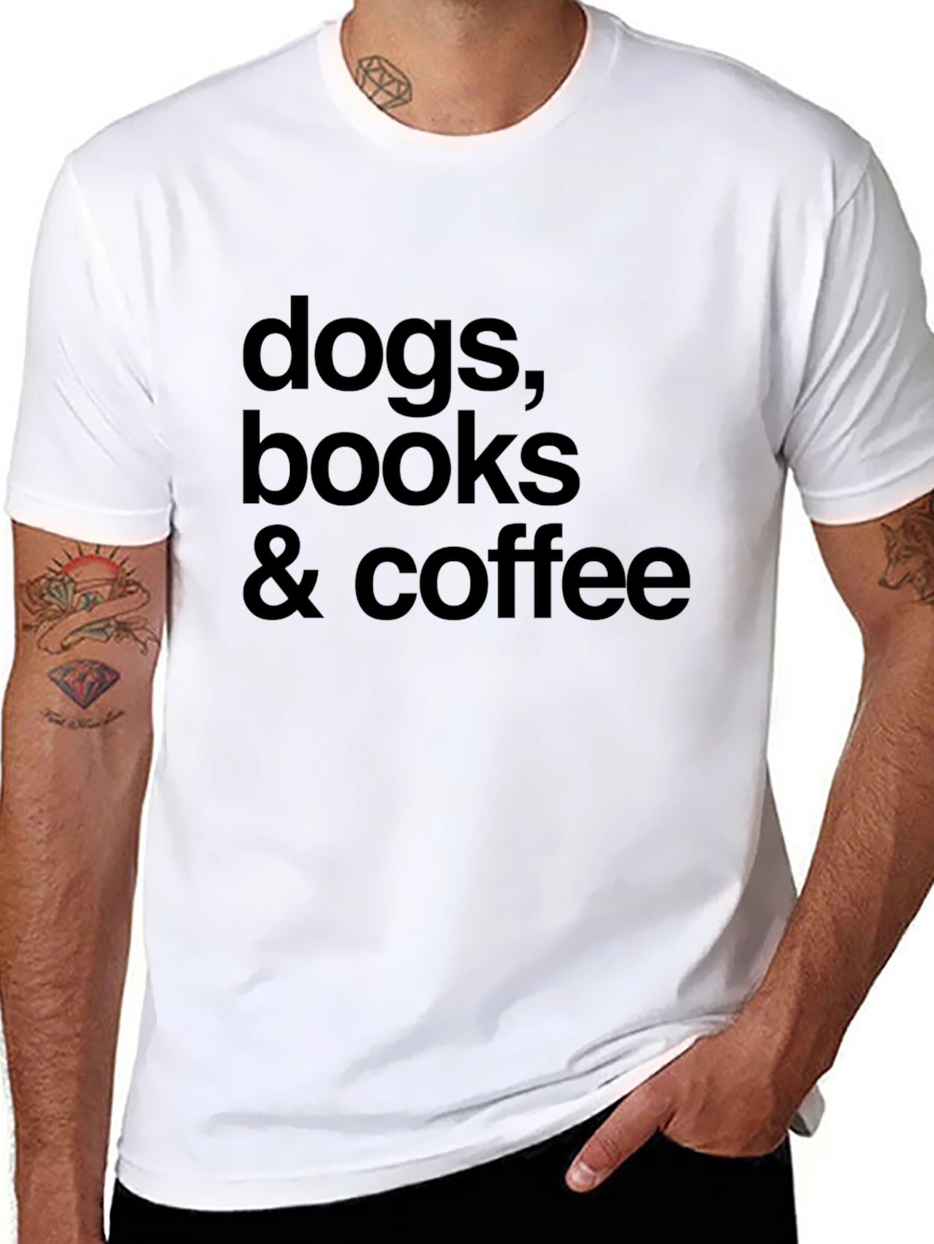 Dogs Books & Coffee Graphic Tee