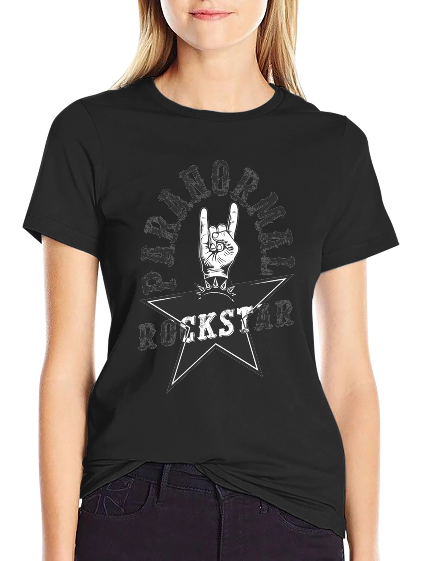 Paranormal Rockstar Graphic Tee - Black Cotton T-Shirt