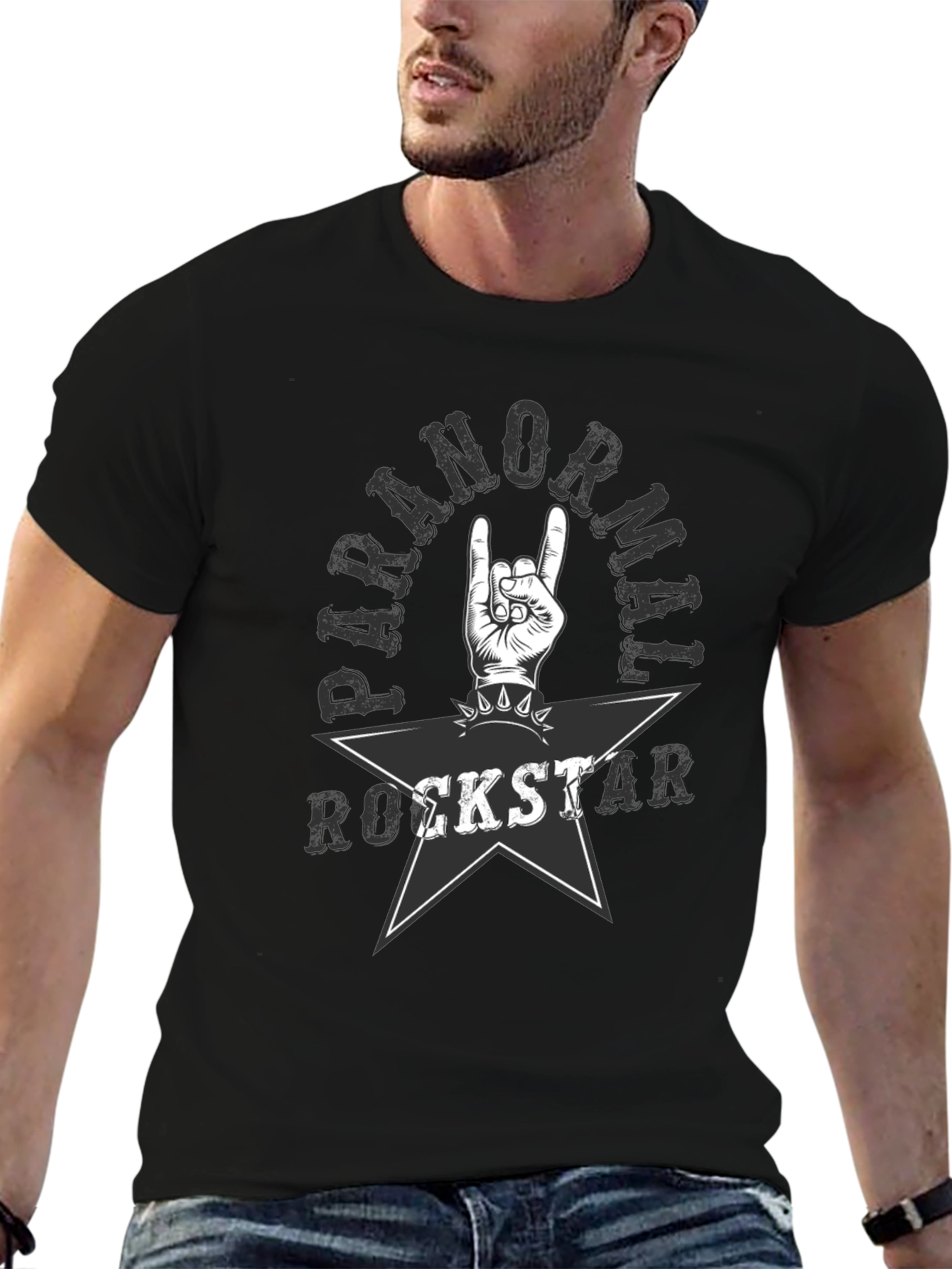 Paranormal Rockstar Graphic Tee - Black Cotton T-Shirt