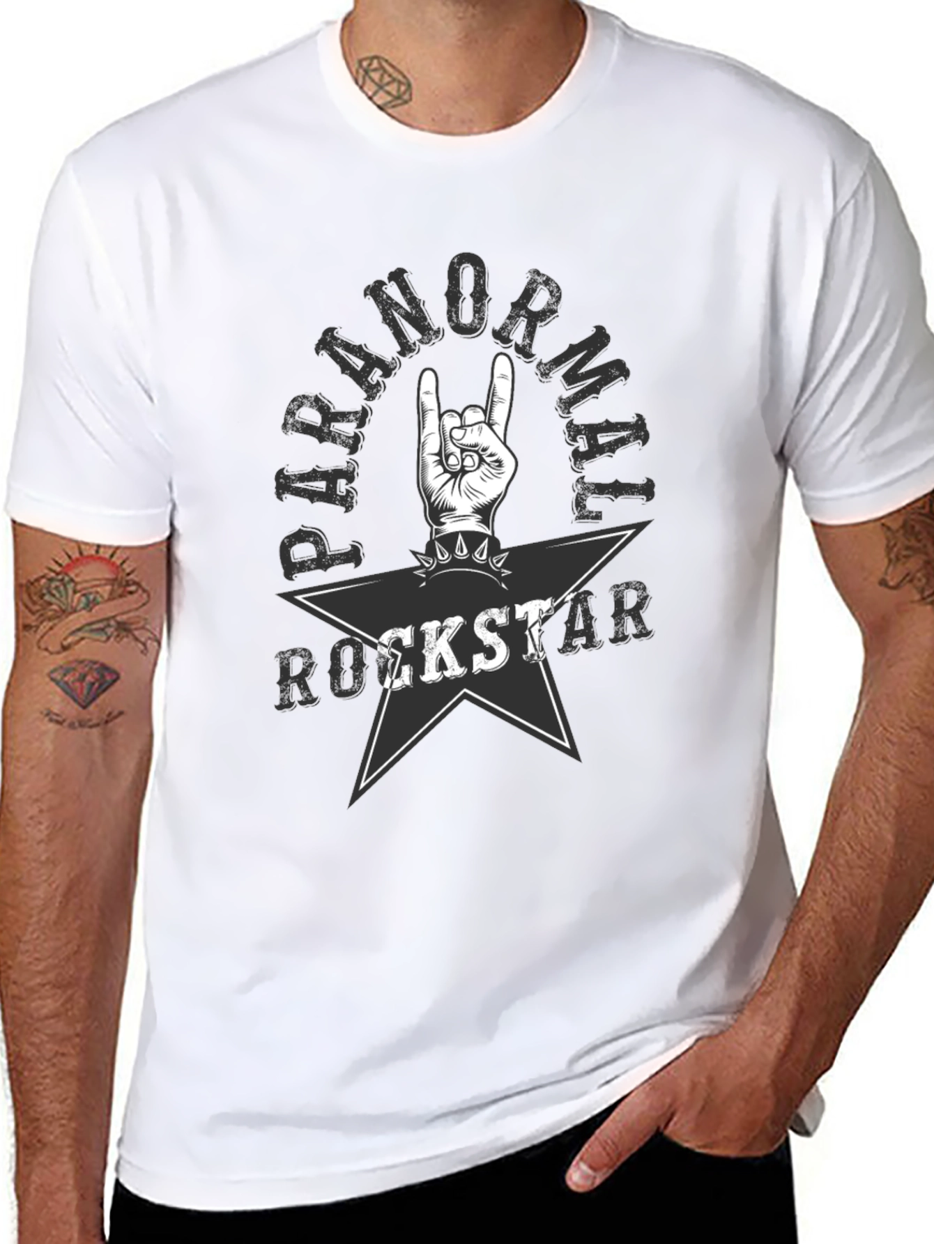 Paranormal Rockstar Graphic Tee - Black Cotton T-Shirt