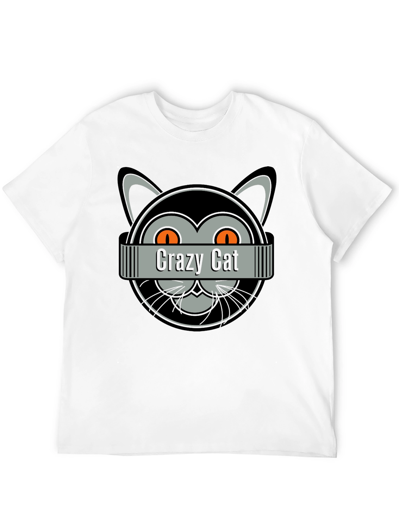 Crazy Cat Graphic T-Shirt - Fun Novelty Tee