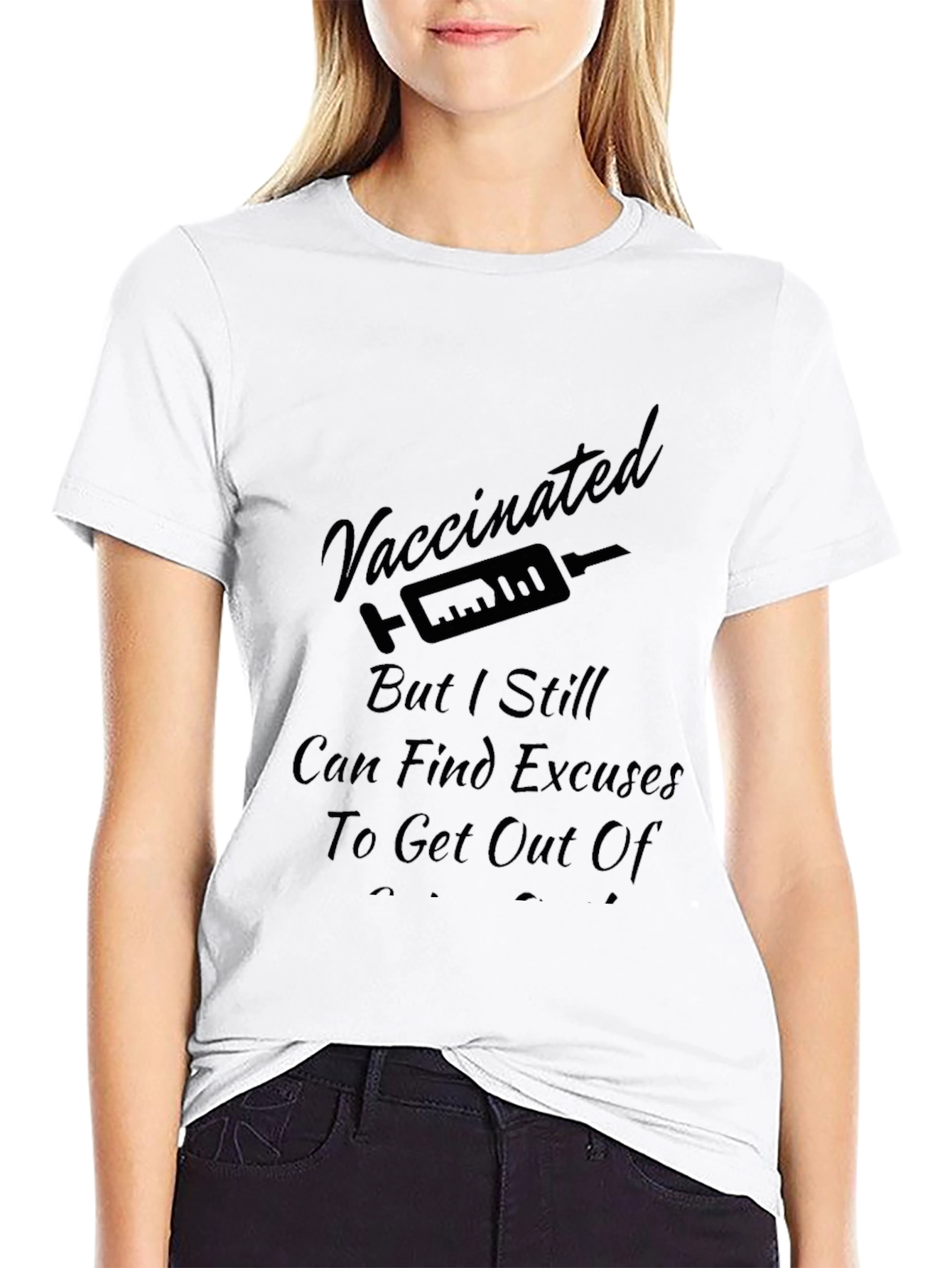 Vaccinated Excuses Black T-Shirt