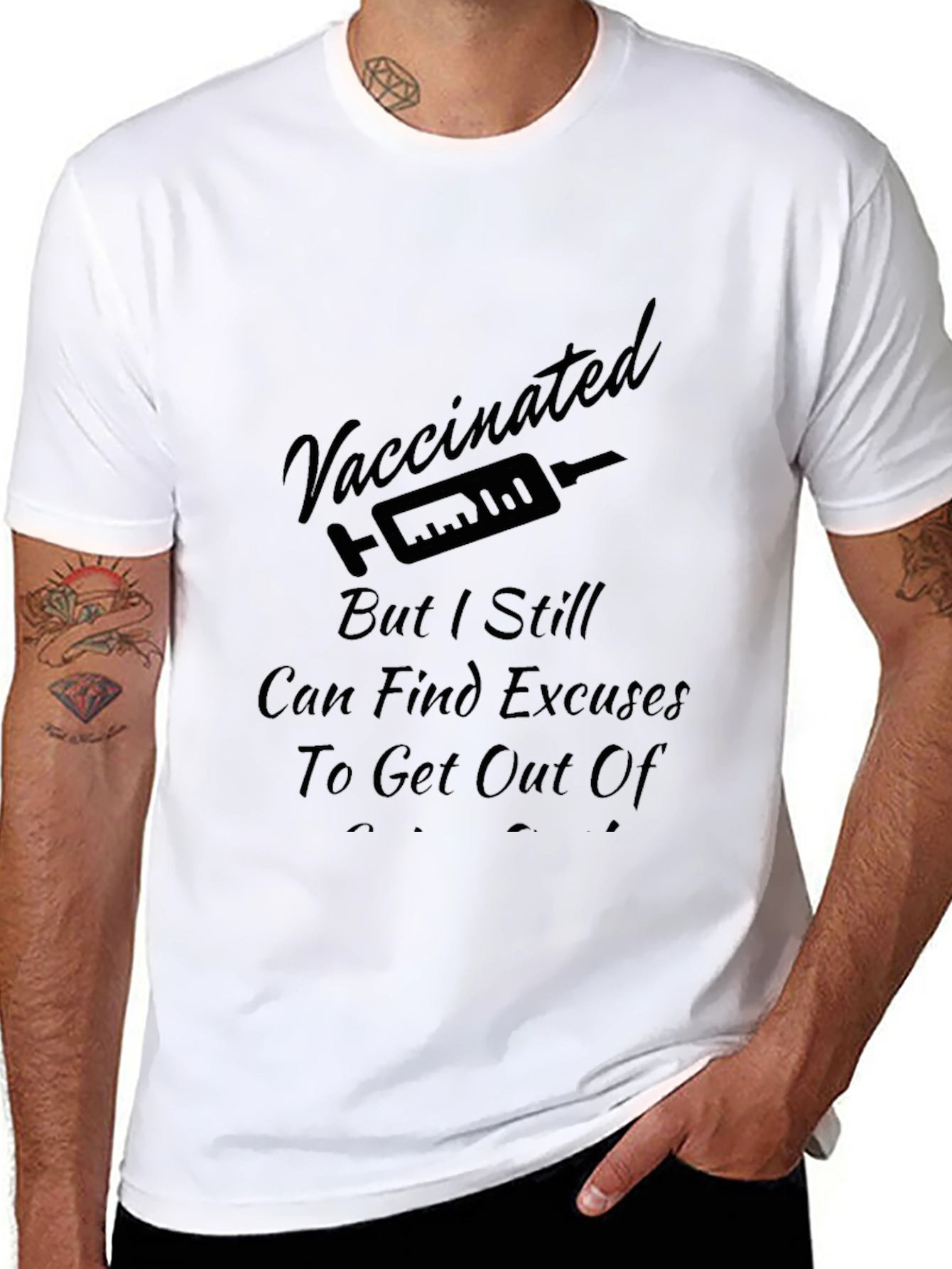 Vaccinated Excuses Black T-Shirt