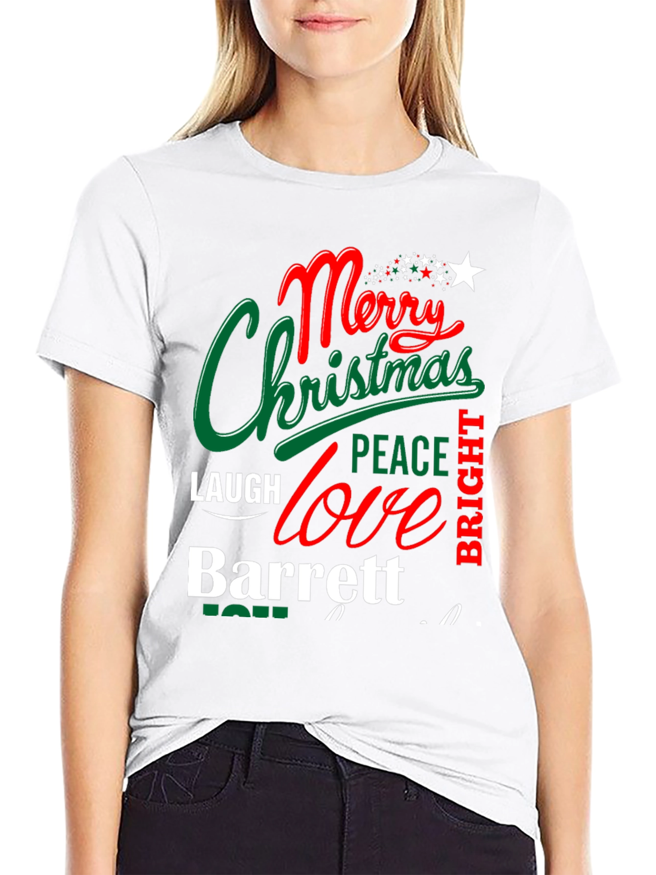 Merry Christmas T-Shirt - Personalized Name - Holiday Gift