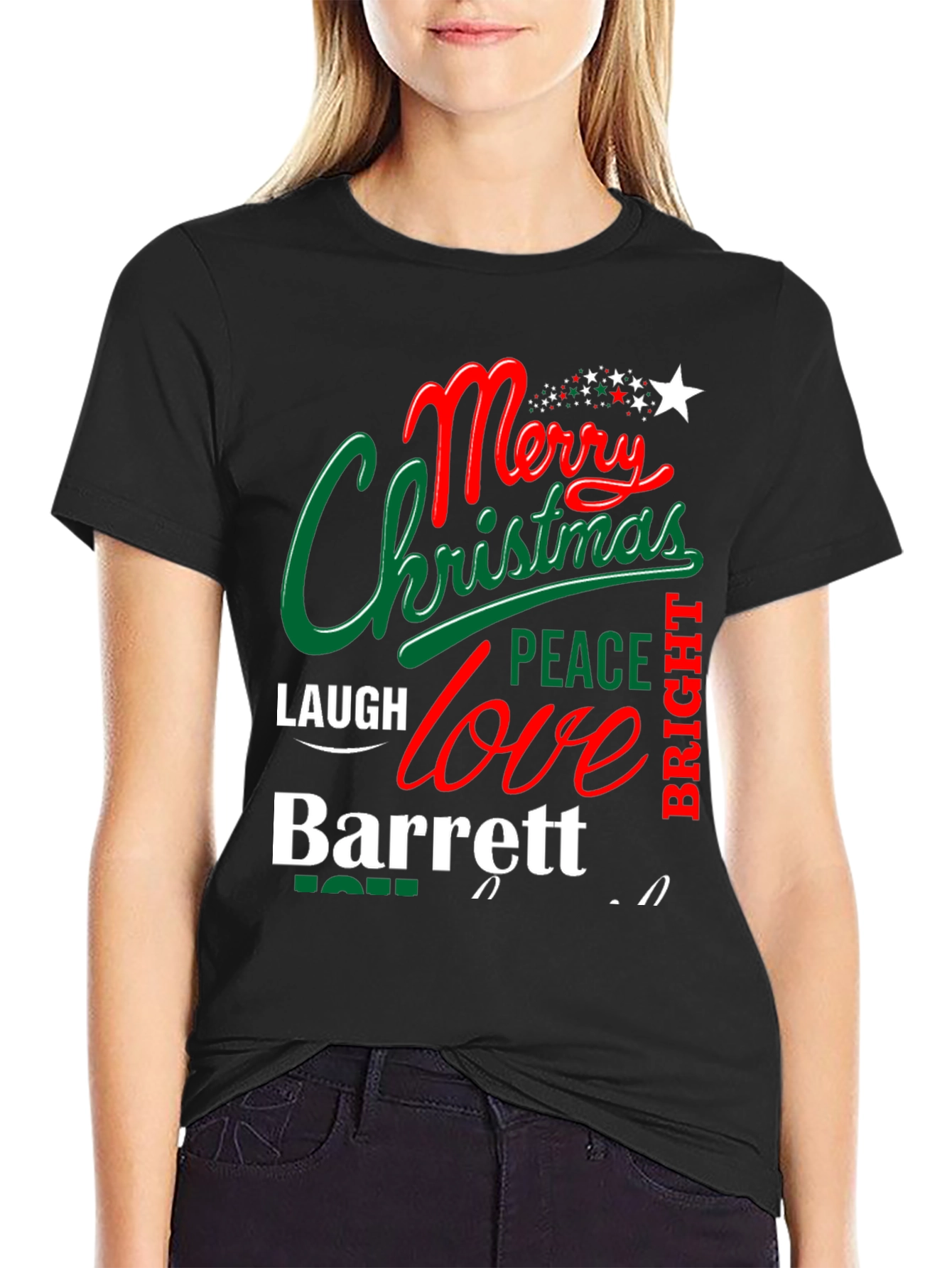 Merry Christmas T-Shirt - Personalized Name - Holiday Gift