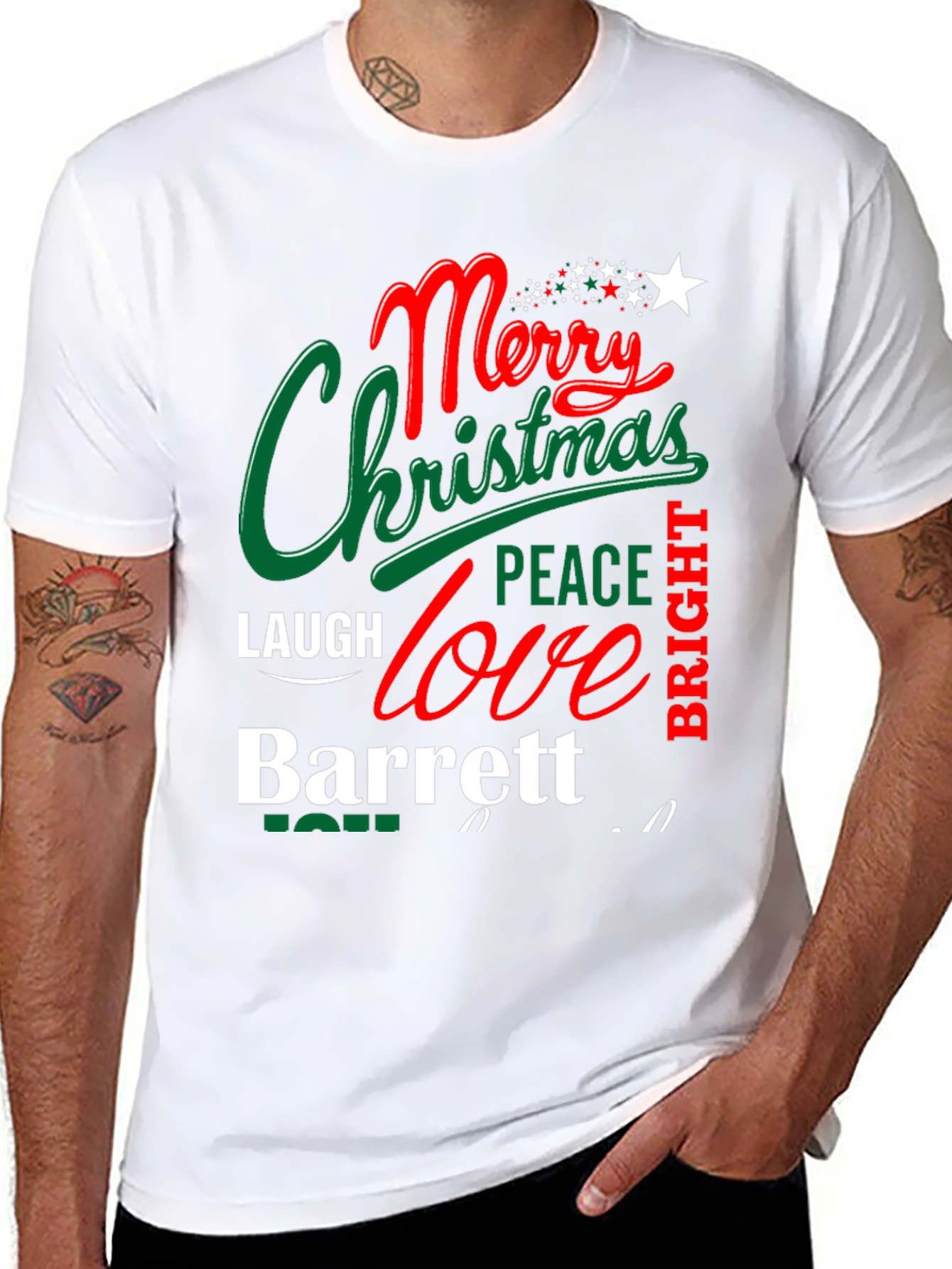 Merry Christmas T-Shirt - Personalized Name - Holiday Gift
