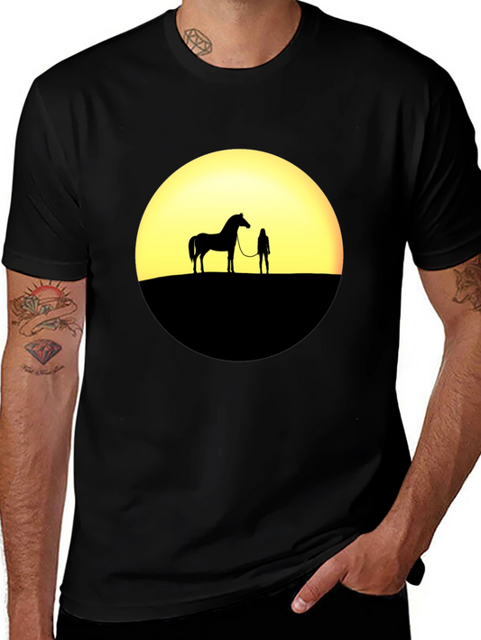 Sunset Horse & Rider Silhouette T-Shirt