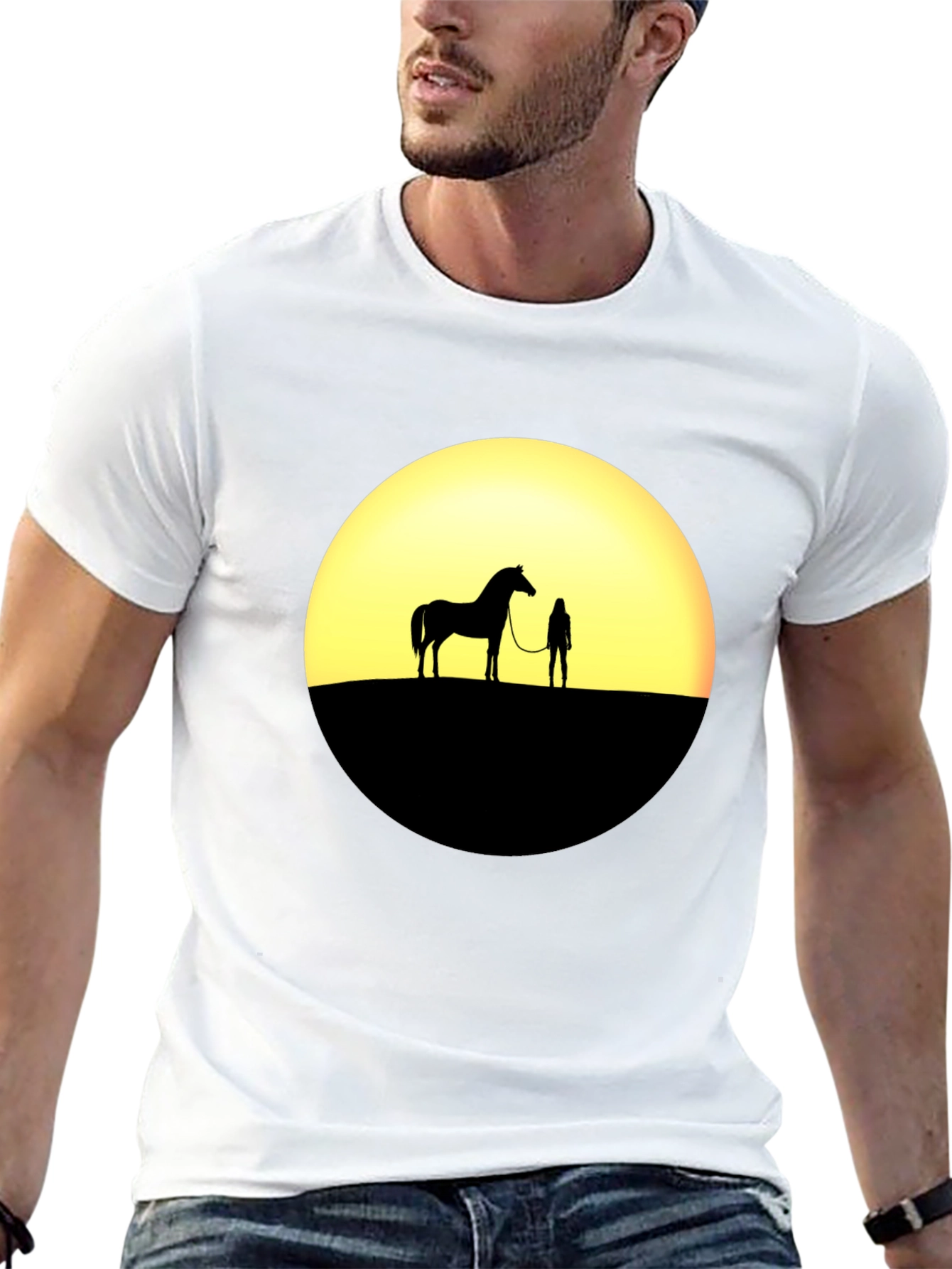 Sunset Horse & Rider Silhouette T-Shirt