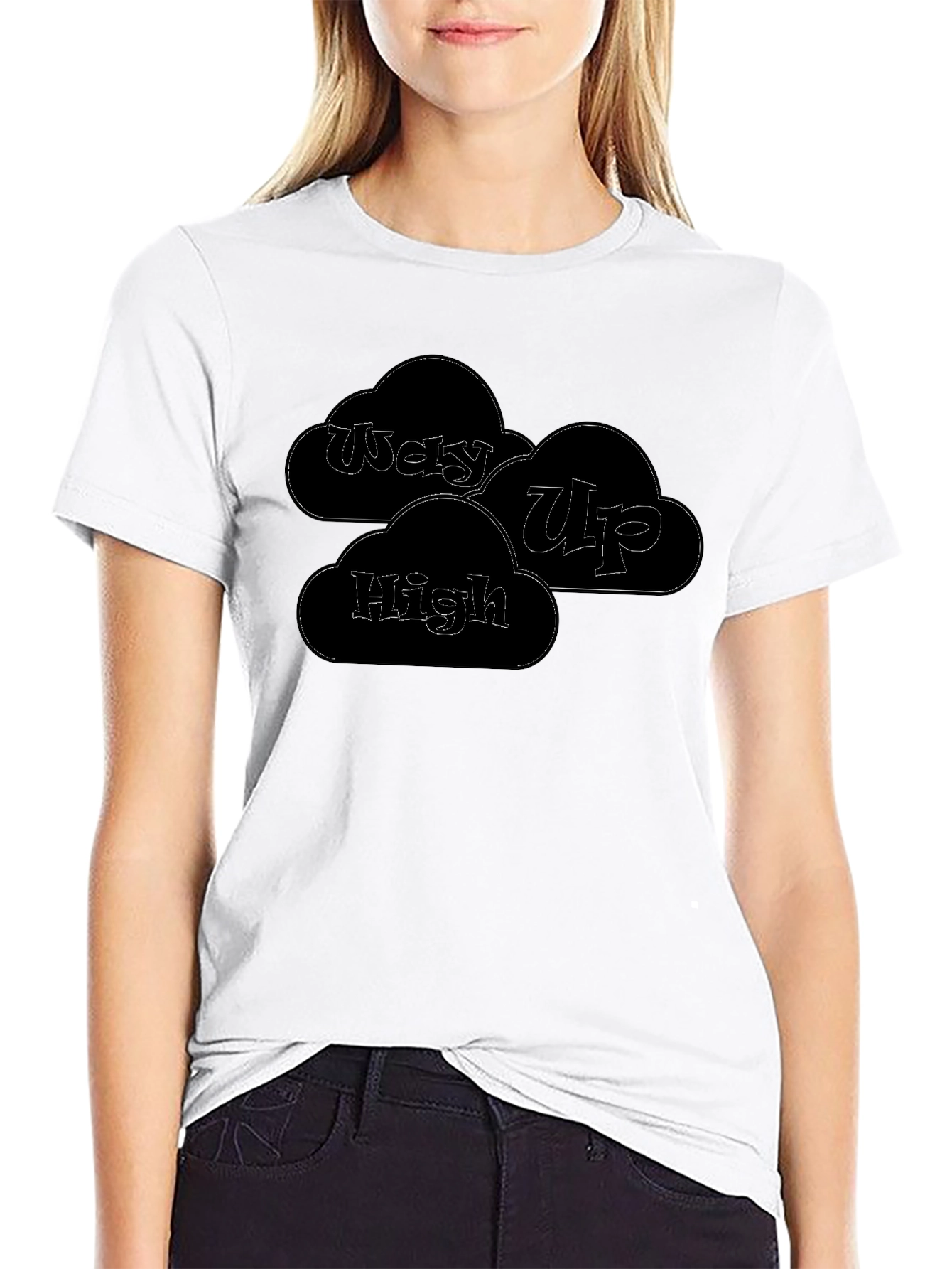 Way Up High Black Graphic T-Shirt