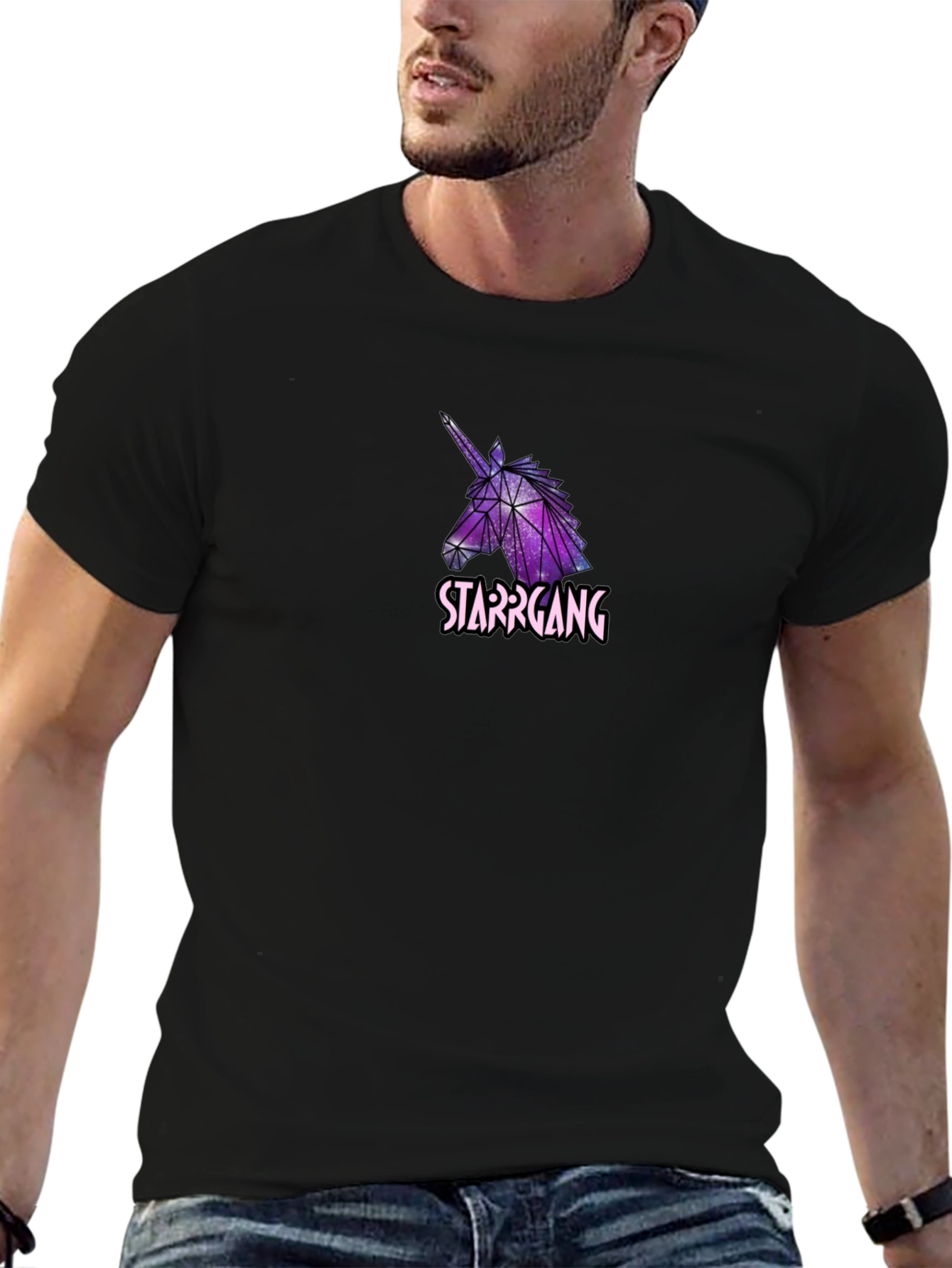 StarrGang Unicorn Graphic Black T-Shirt