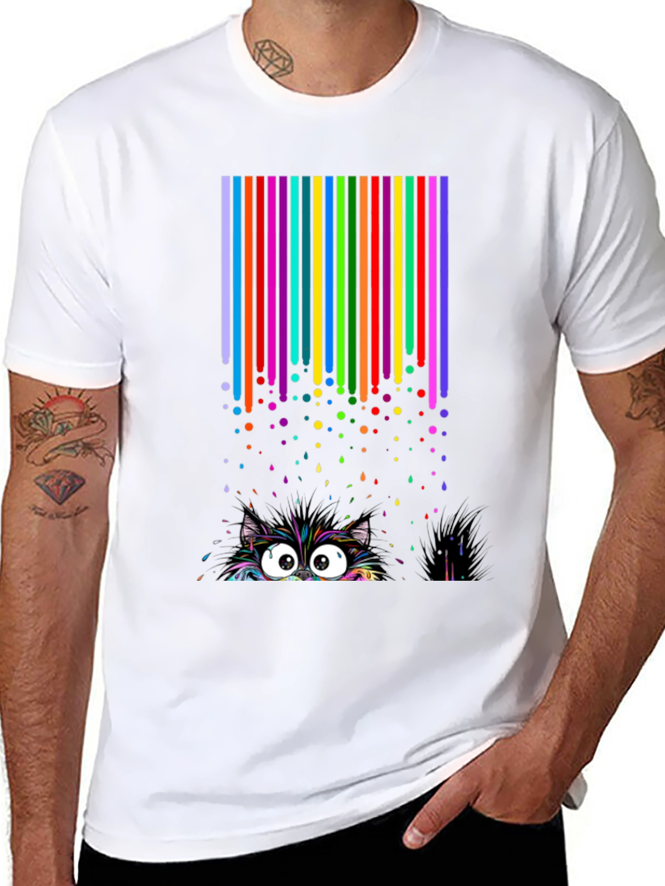 Colorful Cat Peek T-Shirt