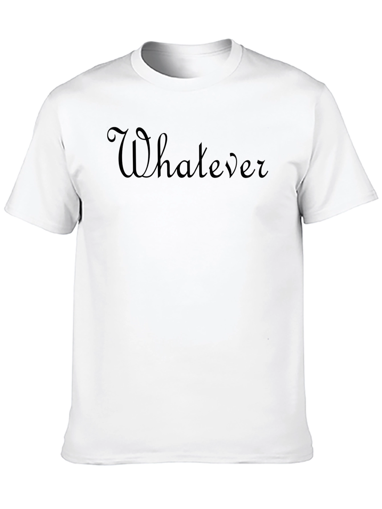 Whatever Mens Black T-Shirt Casual Cotton Top