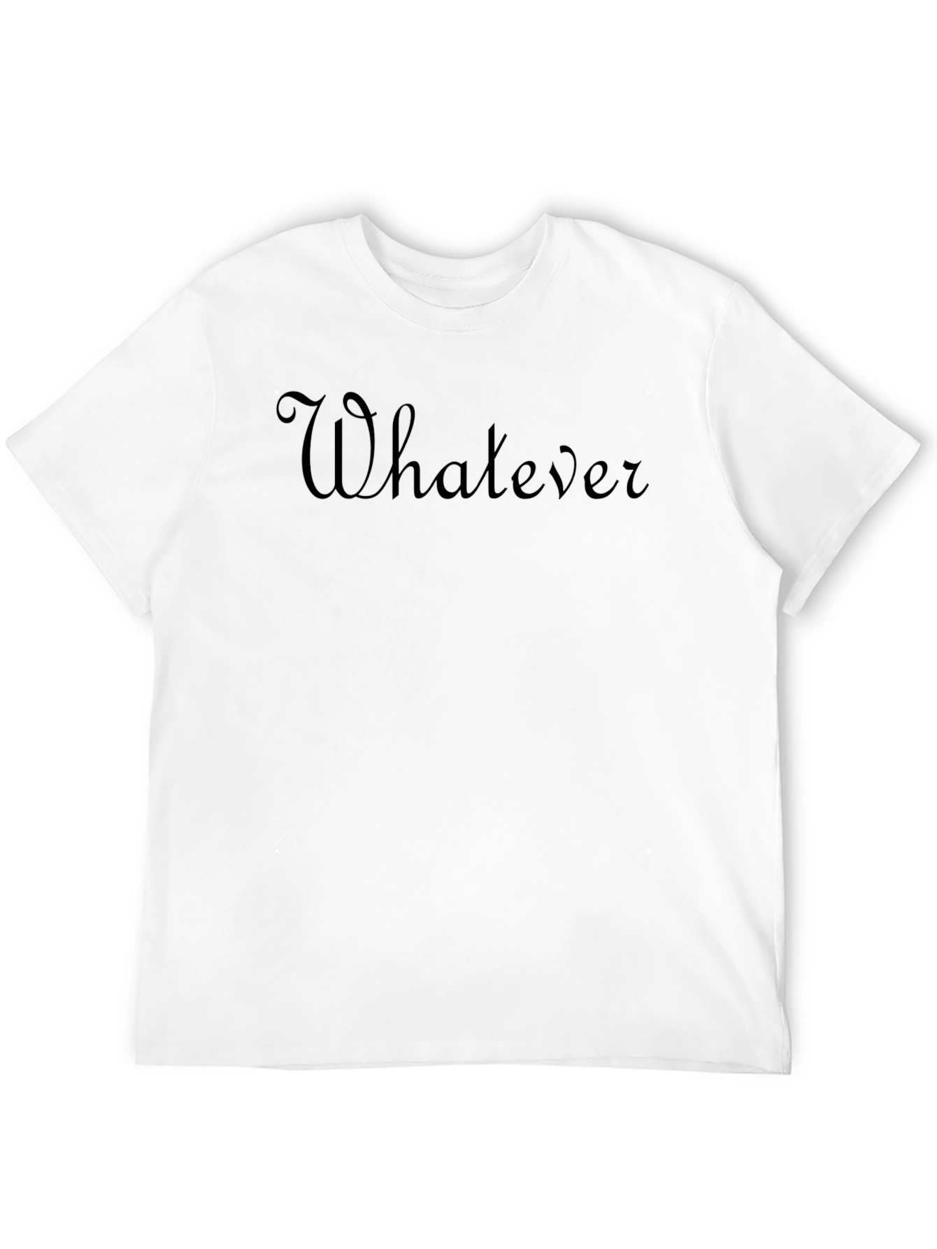 Whatever Mens Black T-Shirt Casual Cotton Top