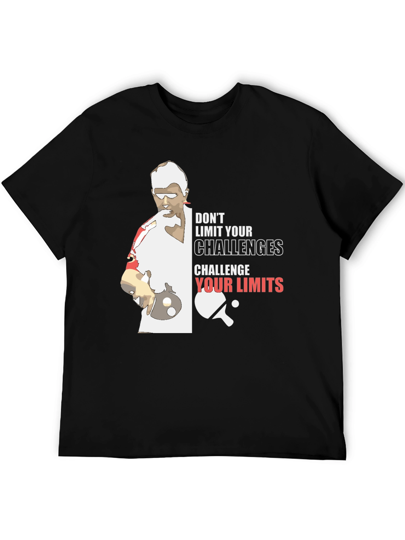 Challenge Your Limits Graphic Tee - Table Tennis Design