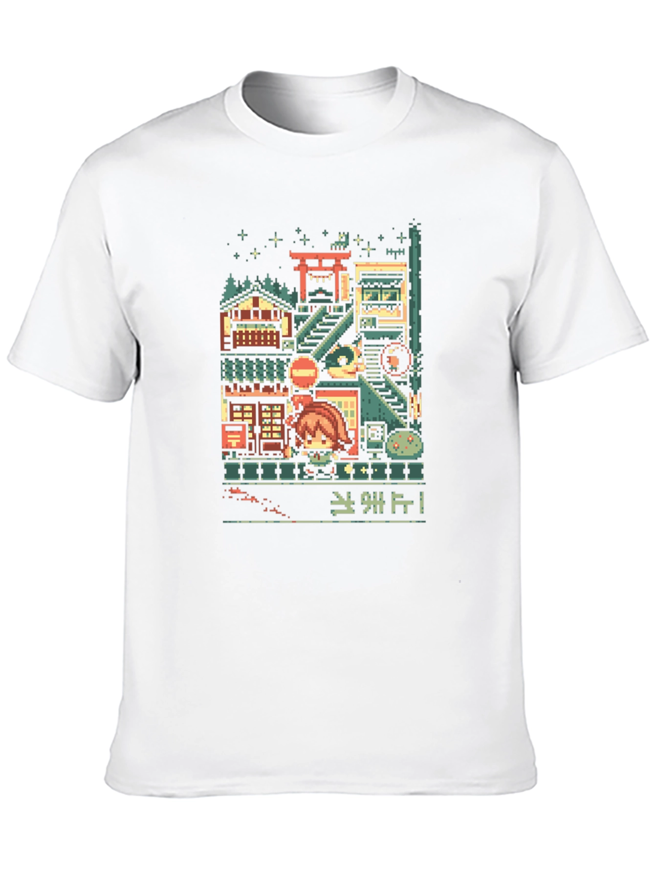 Pixel Art Cityscape Graphic Tee