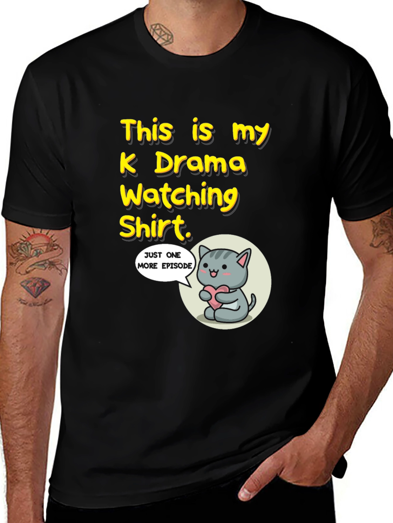 K Drama Watching Shirt - Cat and Heart