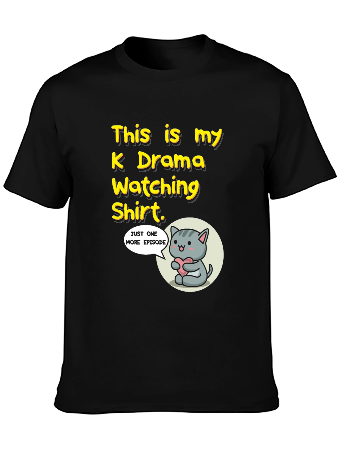 K Drama Watching Shirt - Cat and Heart