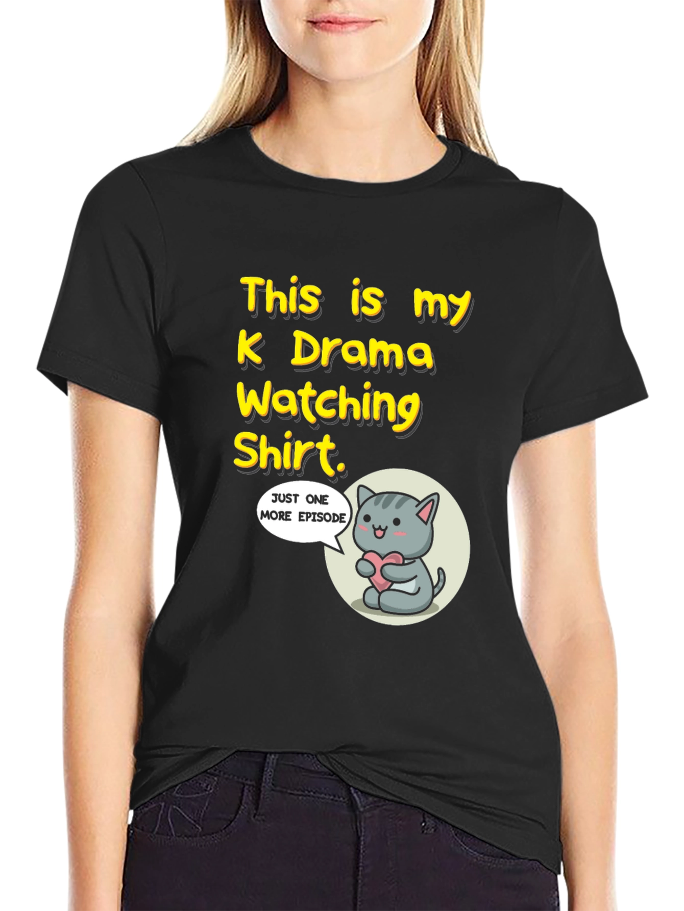 K Drama Watching Shirt - Cat and Heart