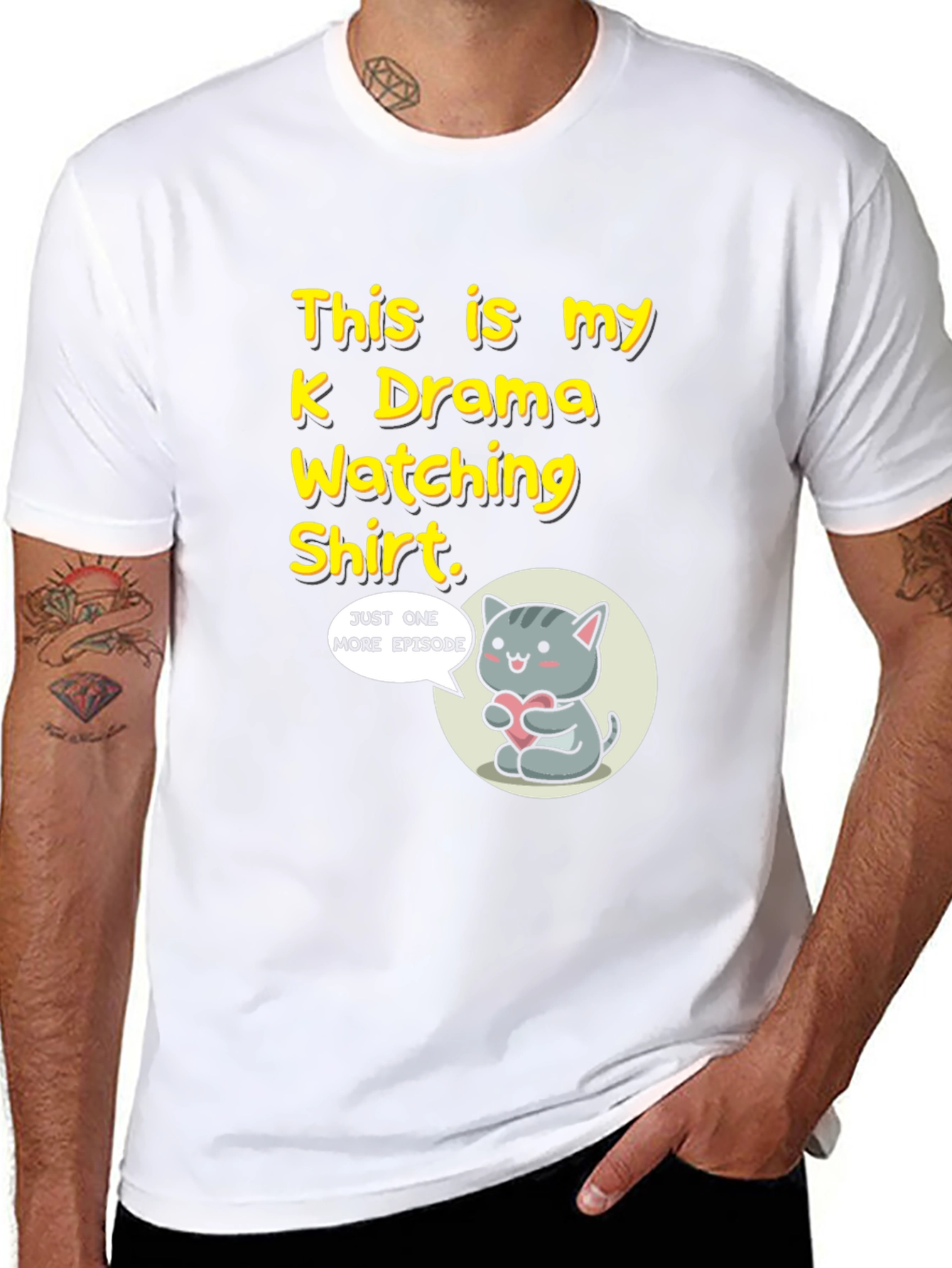 K Drama Watching Shirt - Cat and Heart