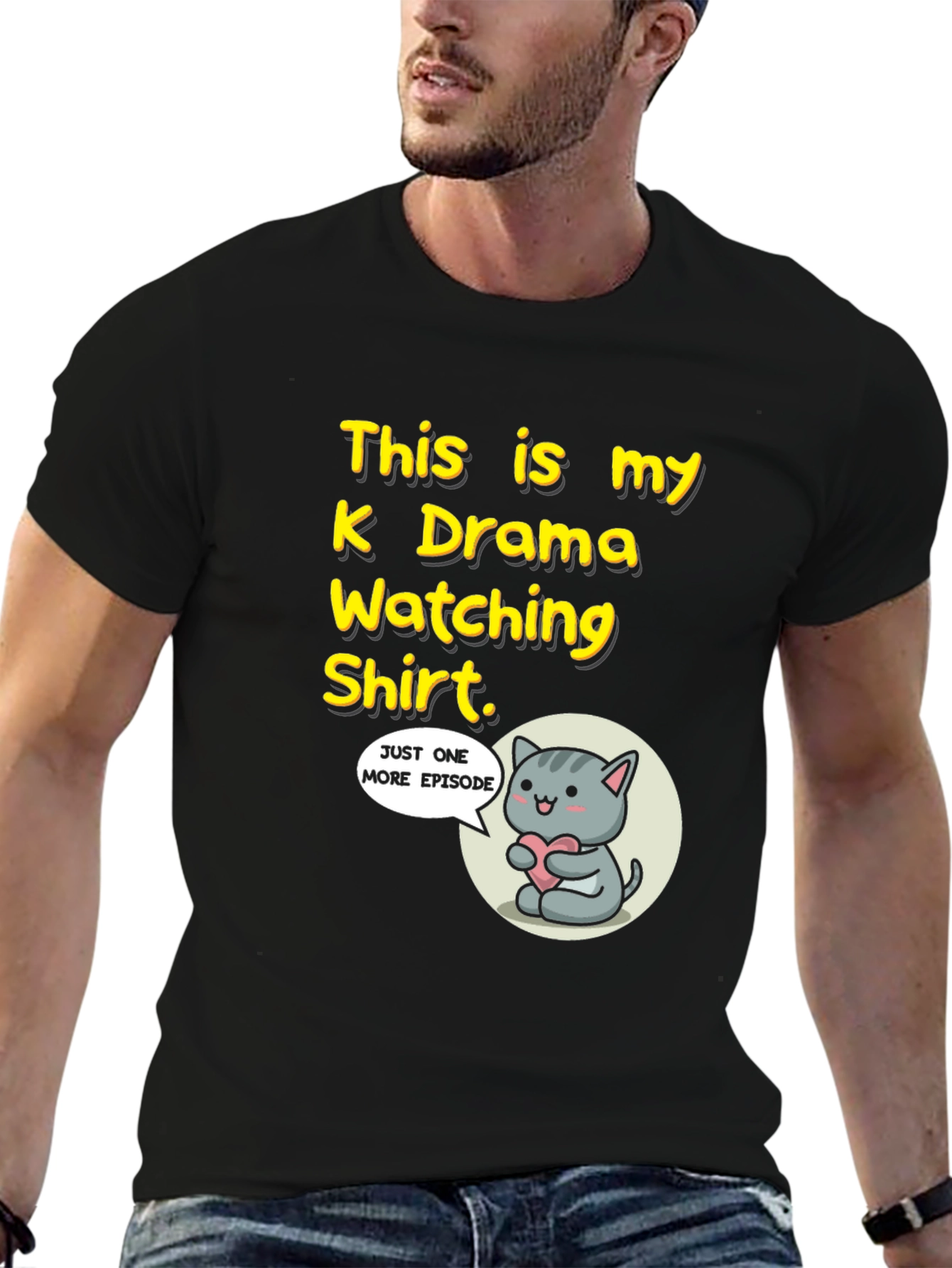 K Drama Watching Shirt - Cat and Heart