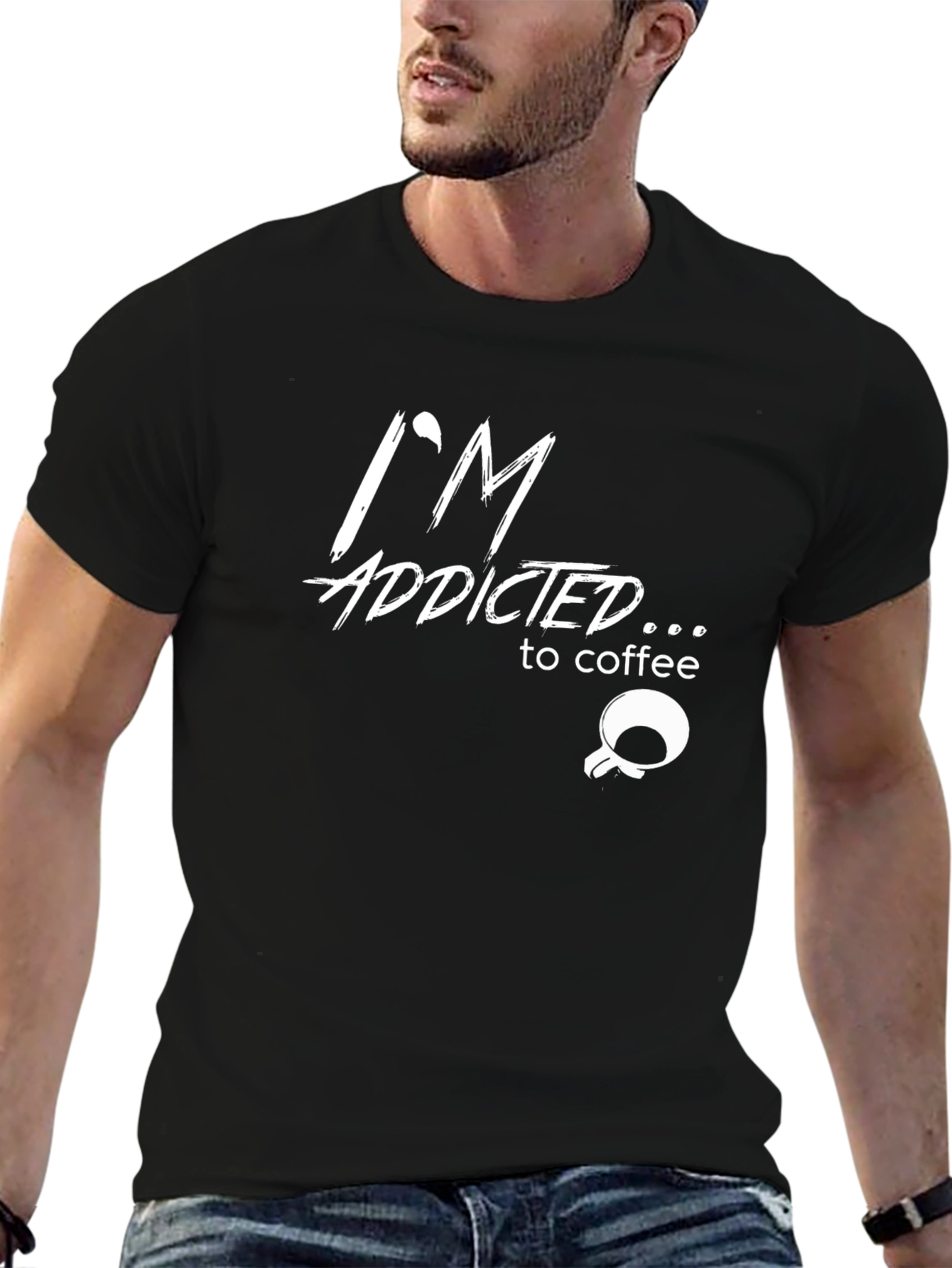 Im Addicted to Coffee T-Shirt Black