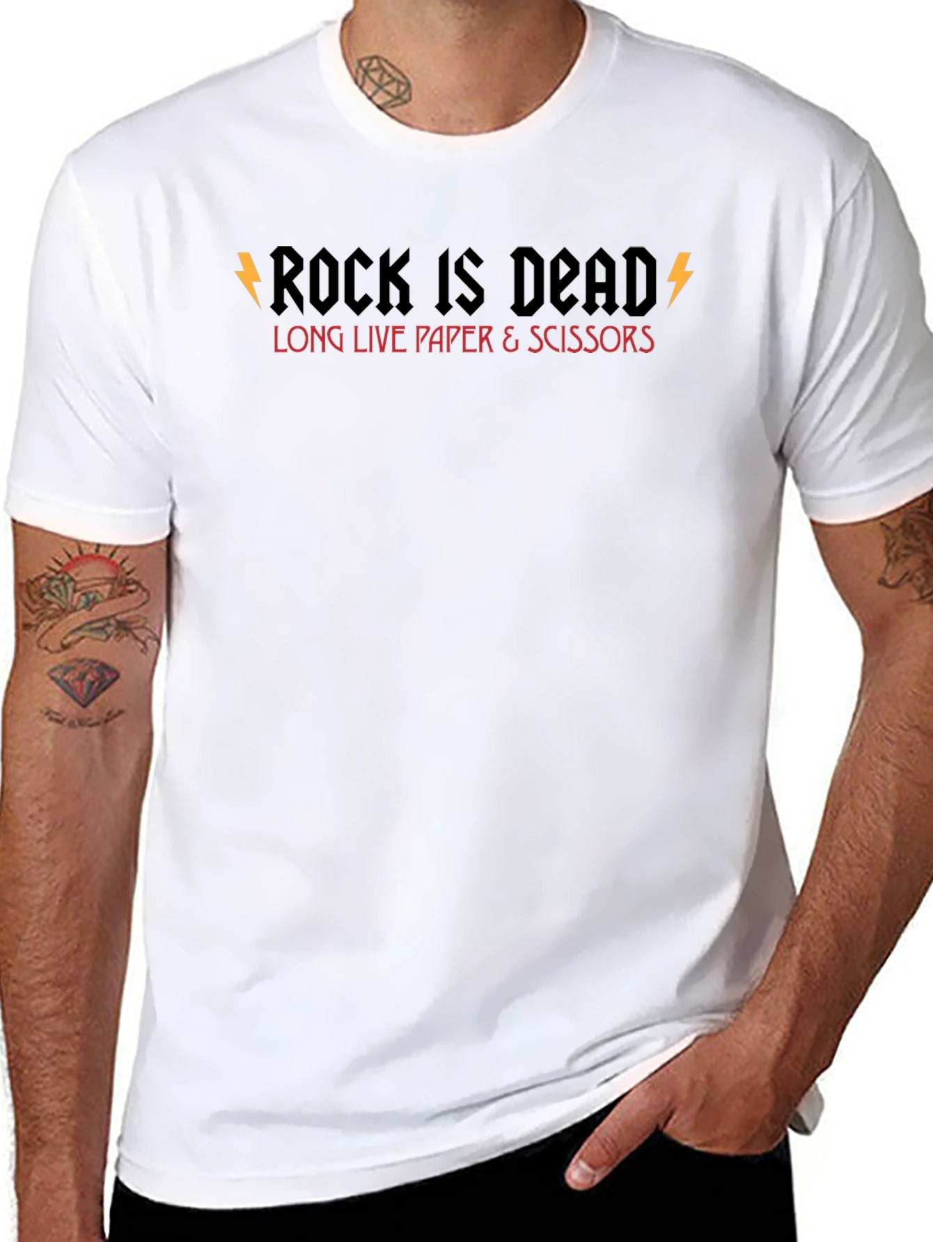 Rock Is Dead Graphic Tee - Mens Black T-Shirt