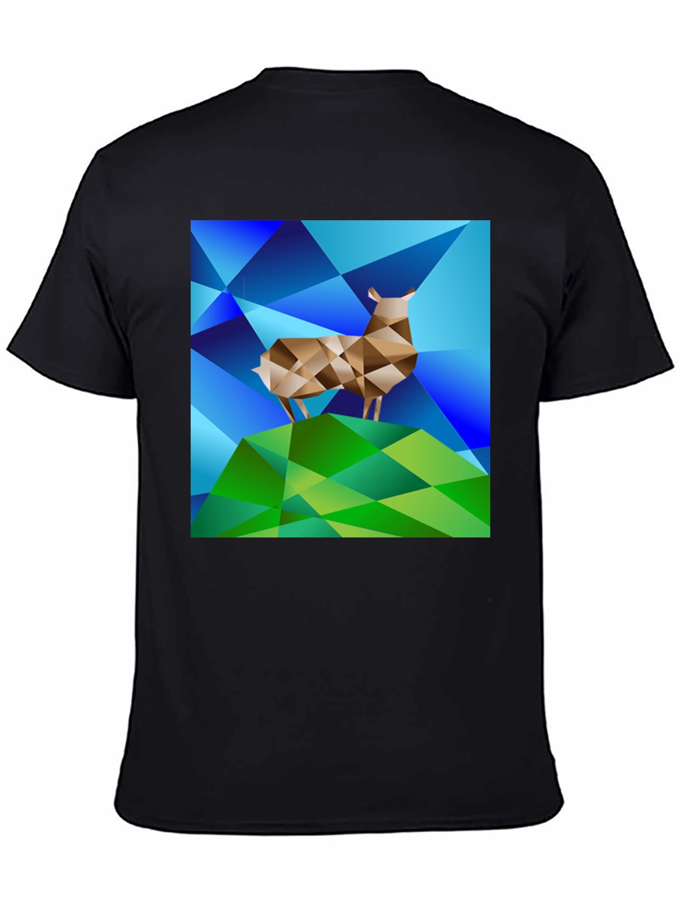 Geometric Deer Graphic Tee - Modern Art Design
