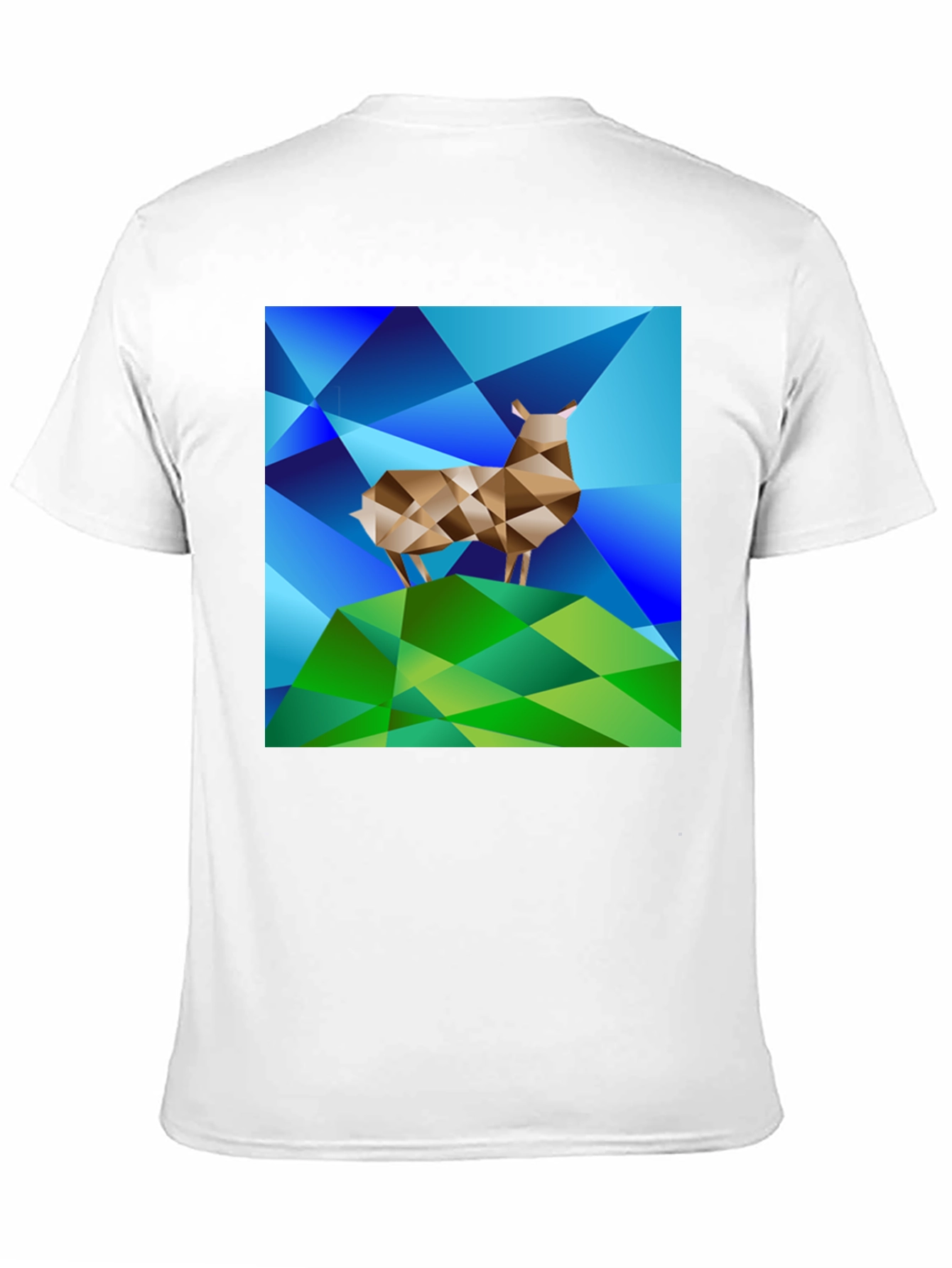 Geometric Deer Graphic Tee - Modern Art Design