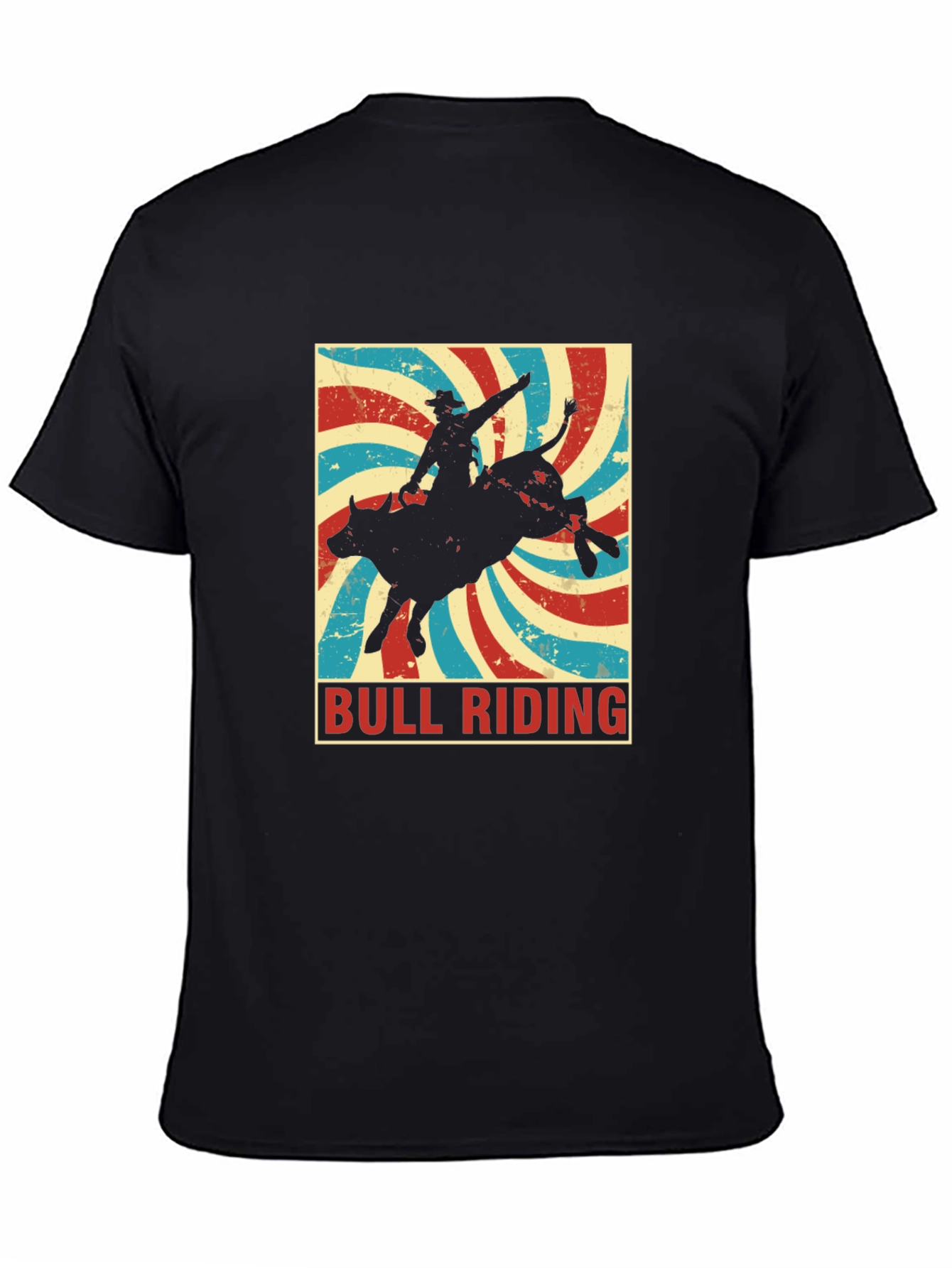 Bull Riding Retro T-Shirt - Cowboy Rodeo Tee