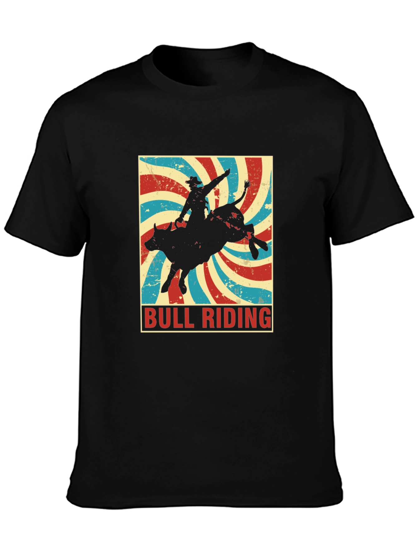 Bull Riding Retro T-Shirt - Cowboy Rodeo Tee