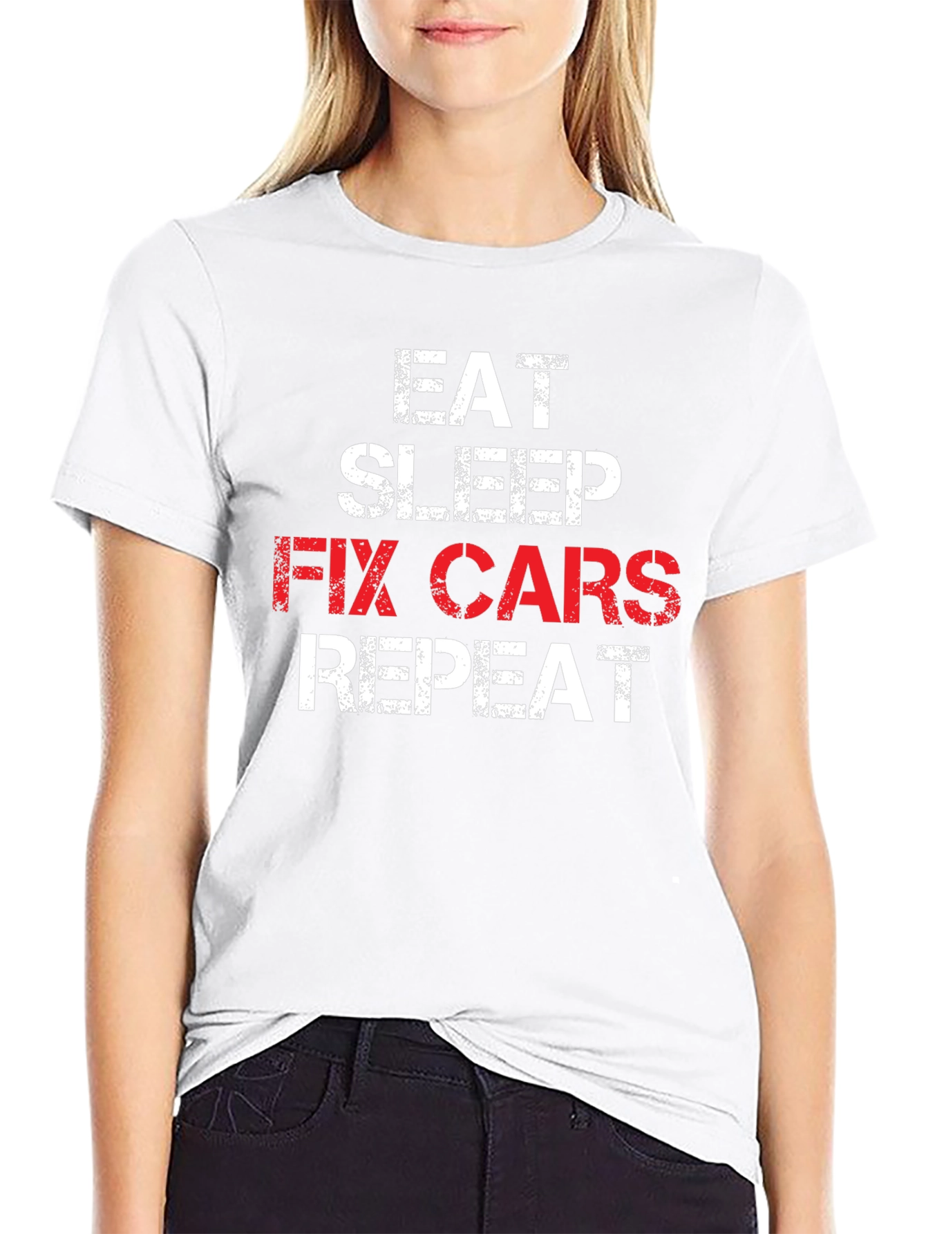 Eat Sleep Fix Cars Repeat T-Shirt - Mechanic Gift