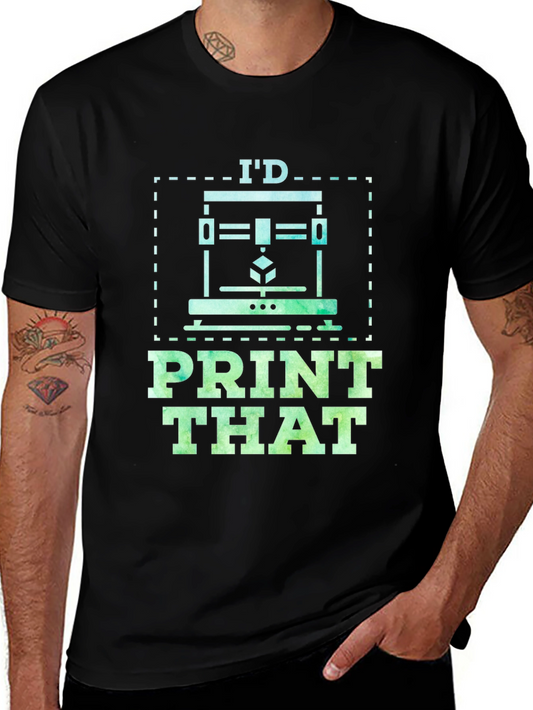 Id Print That 3D Printing Hobbyist Black T-Shirt