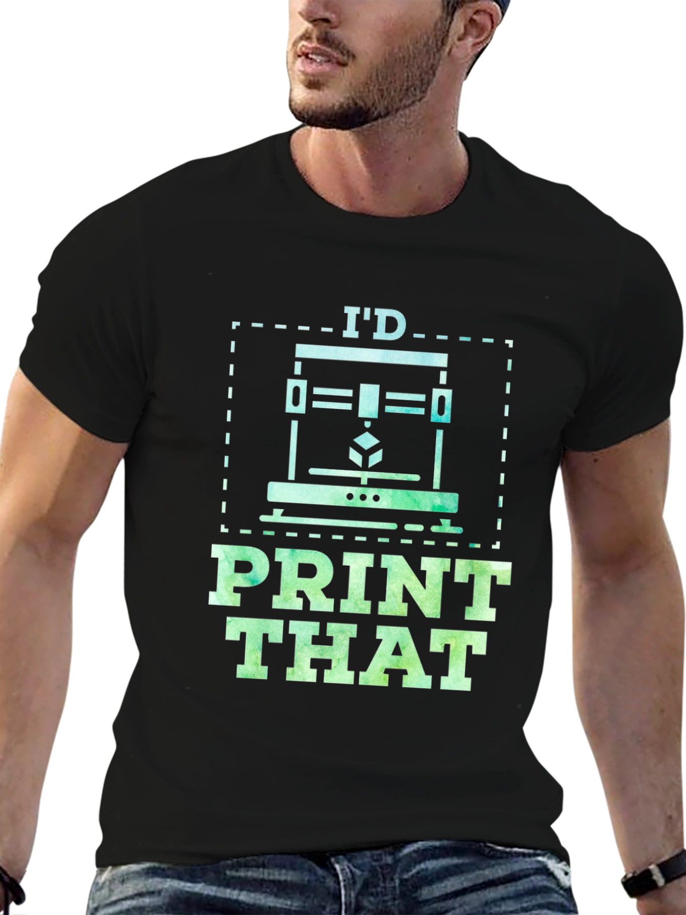 Id Print That 3D Printing Hobbyist Black T-Shirt