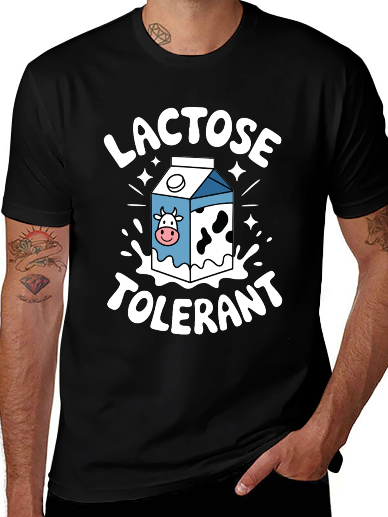 Lactose Tolerant Graphic T-Shirt - Black