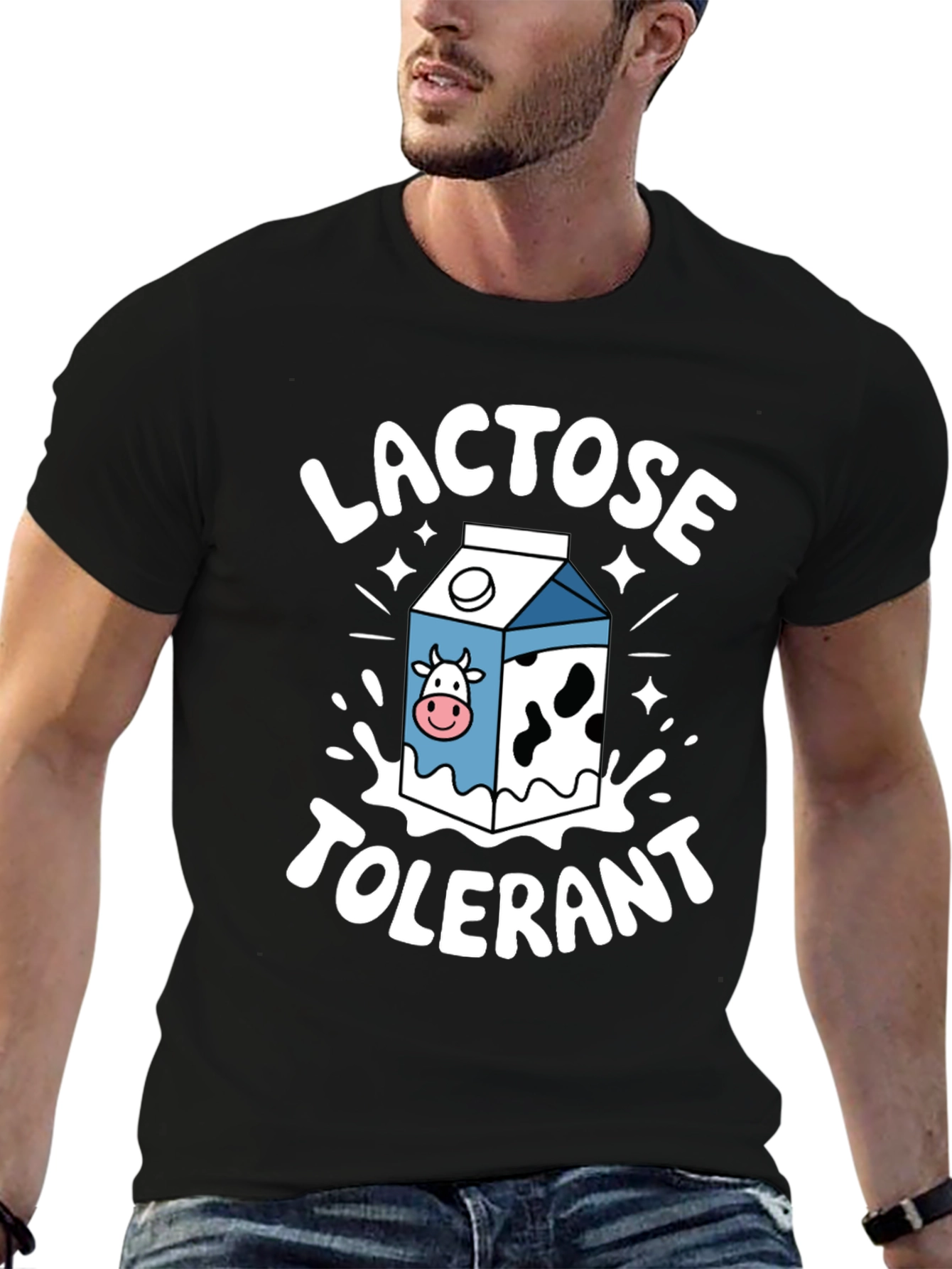 Lactose Tolerant Graphic T-Shirt - Black