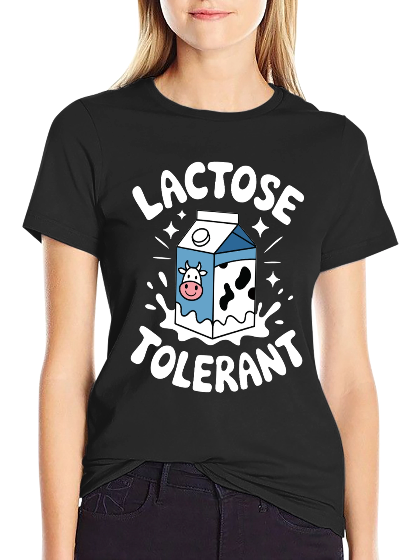 Lactose Tolerant Graphic T-Shirt - Black