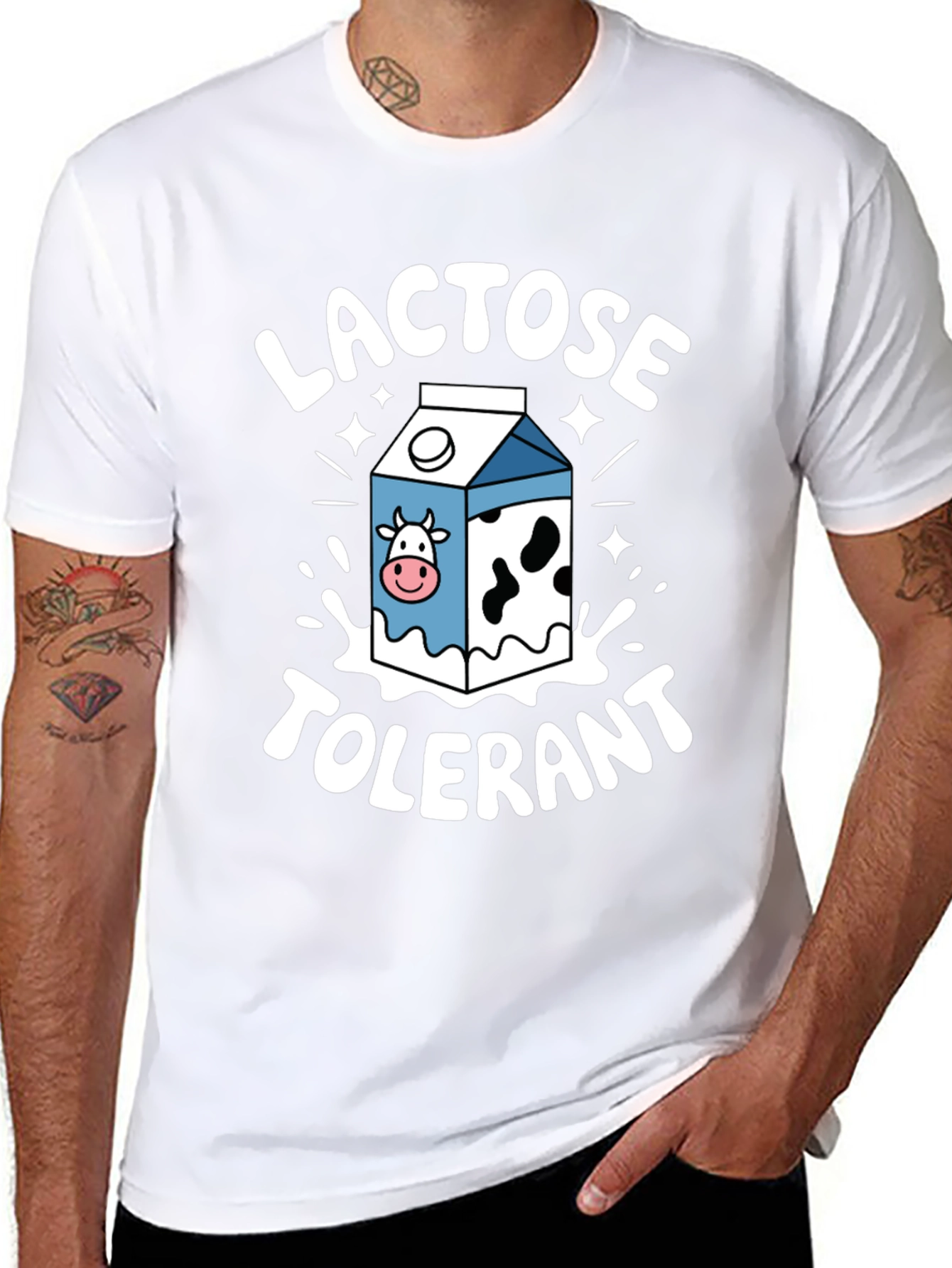 Lactose Tolerant Graphic T-Shirt - Black