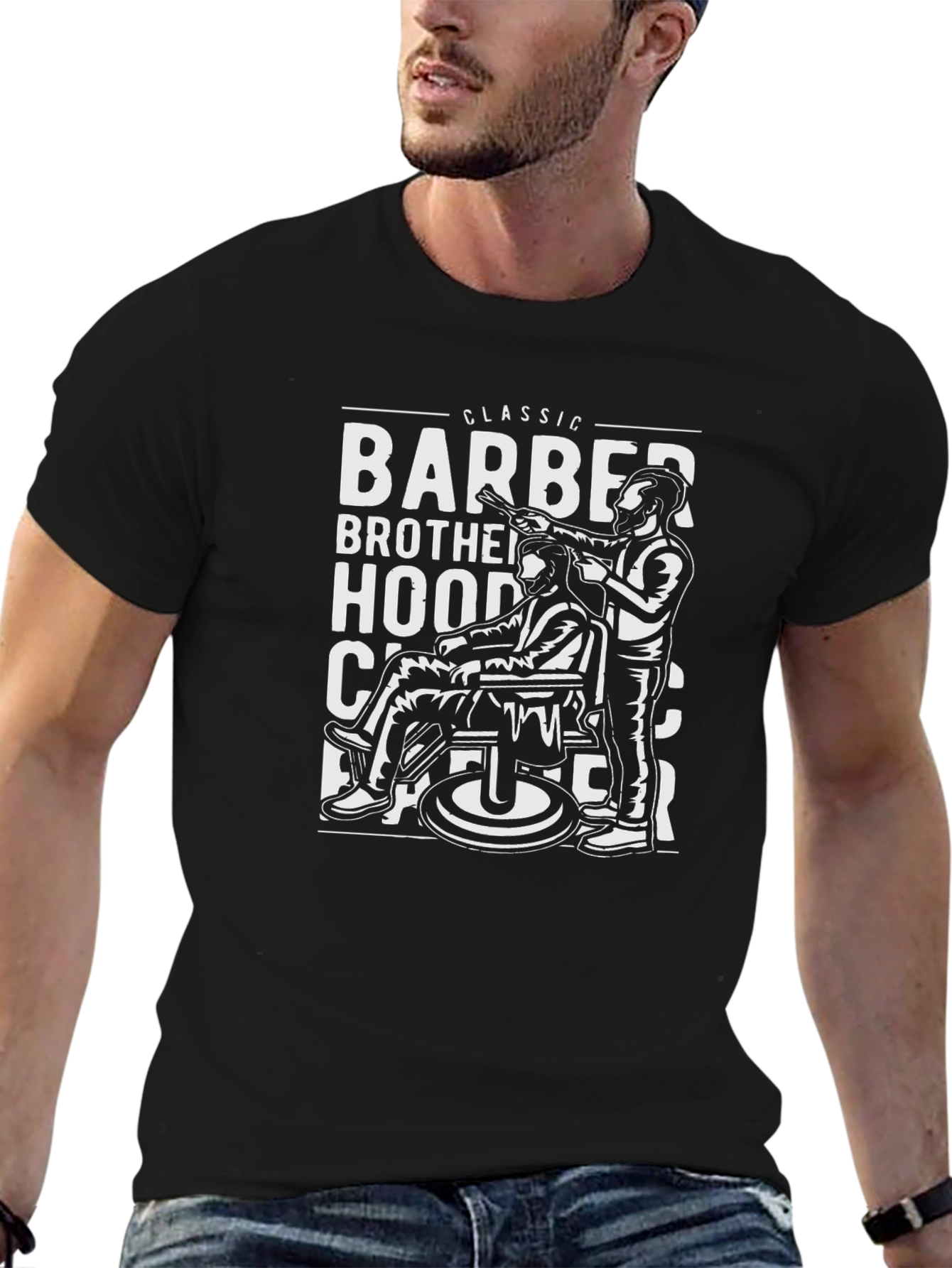 Classic Barber Brotherhood T-Shirt - Cool Graphic Tee