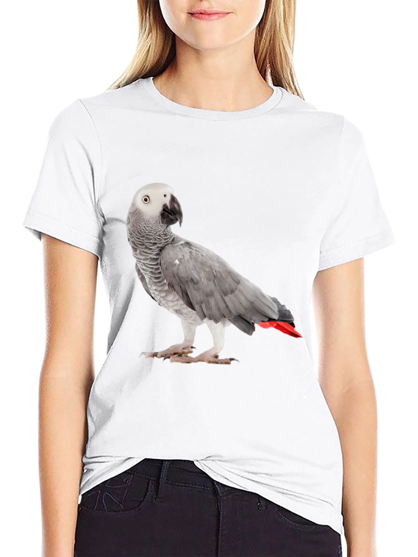 African Grey Parrot T-Shirt | Unisex Black Tee