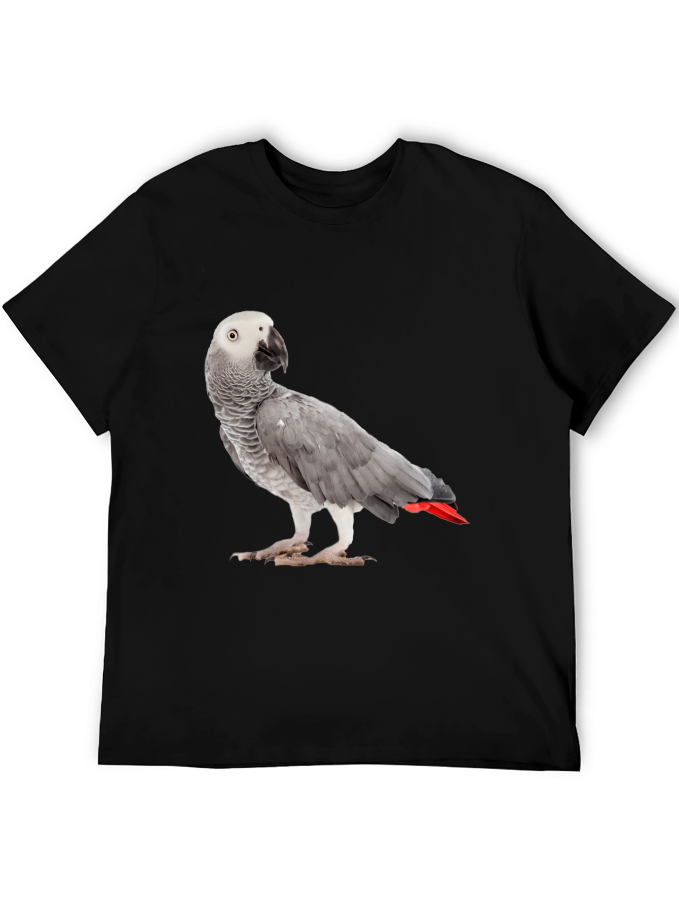 African Grey Parrot T-Shirt | Unisex Black Tee