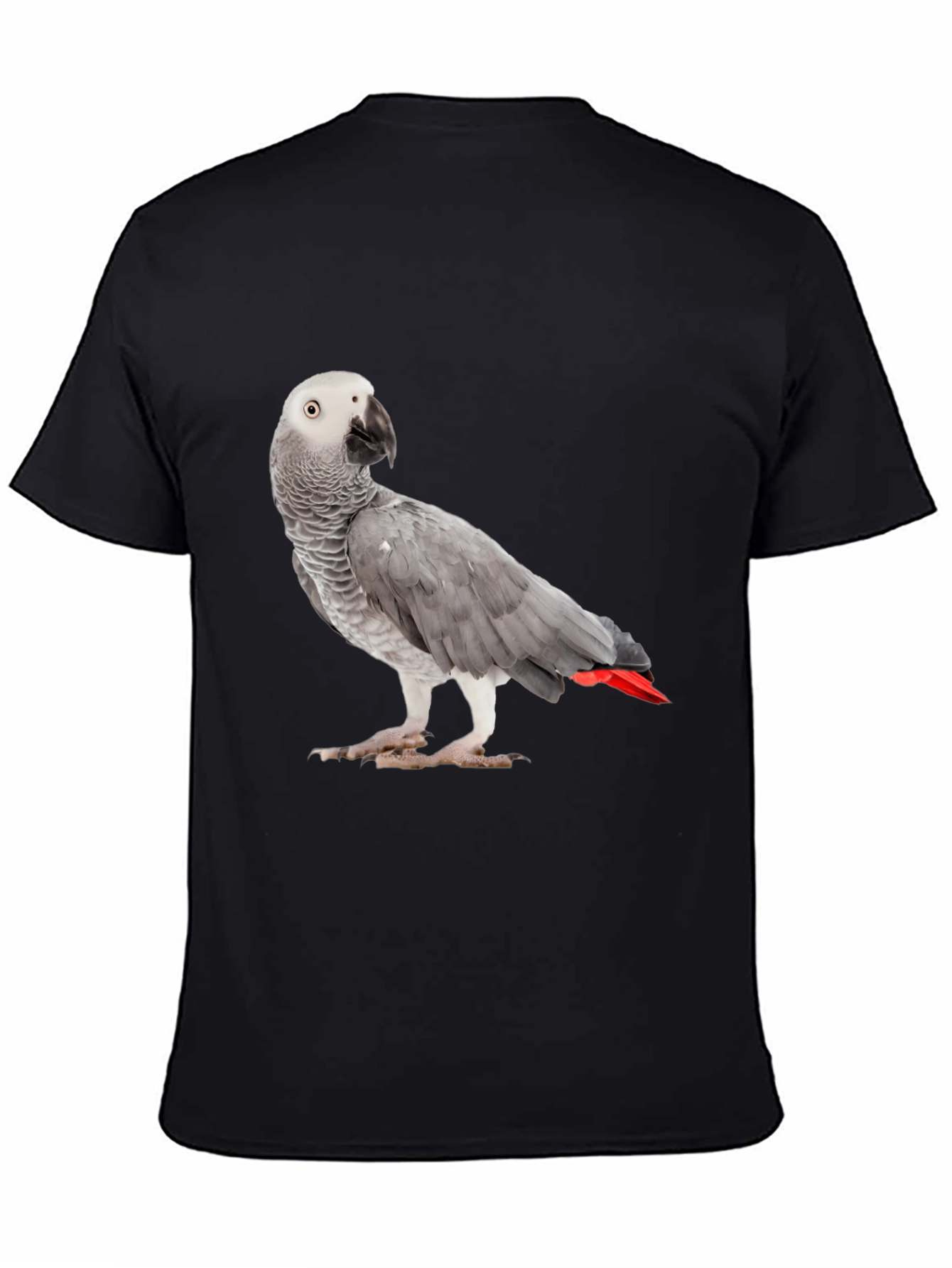 African Grey Parrot T-Shirt | Unisex Black Tee