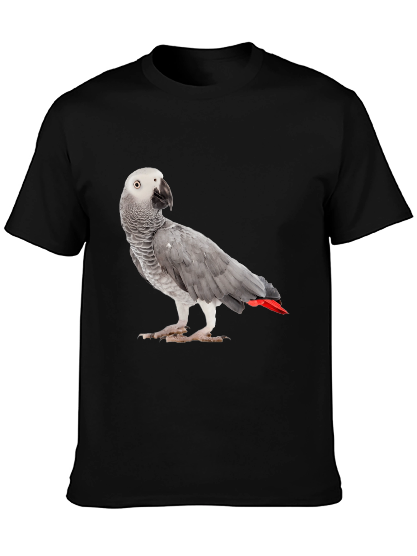 African Grey Parrot T-Shirt | Unisex Black Tee