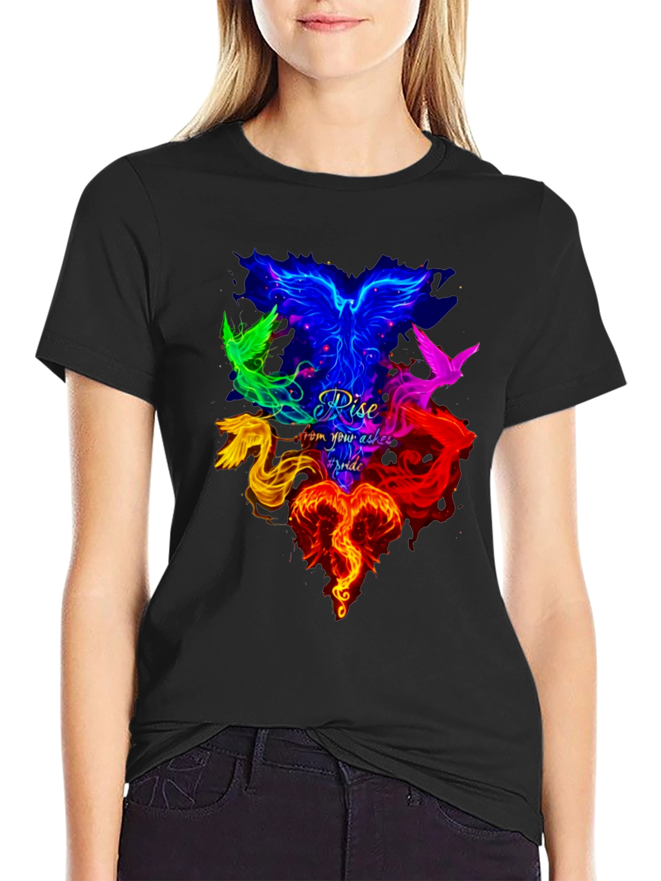 Rise From Your Ashes Pride Phoenix Graphic Tee